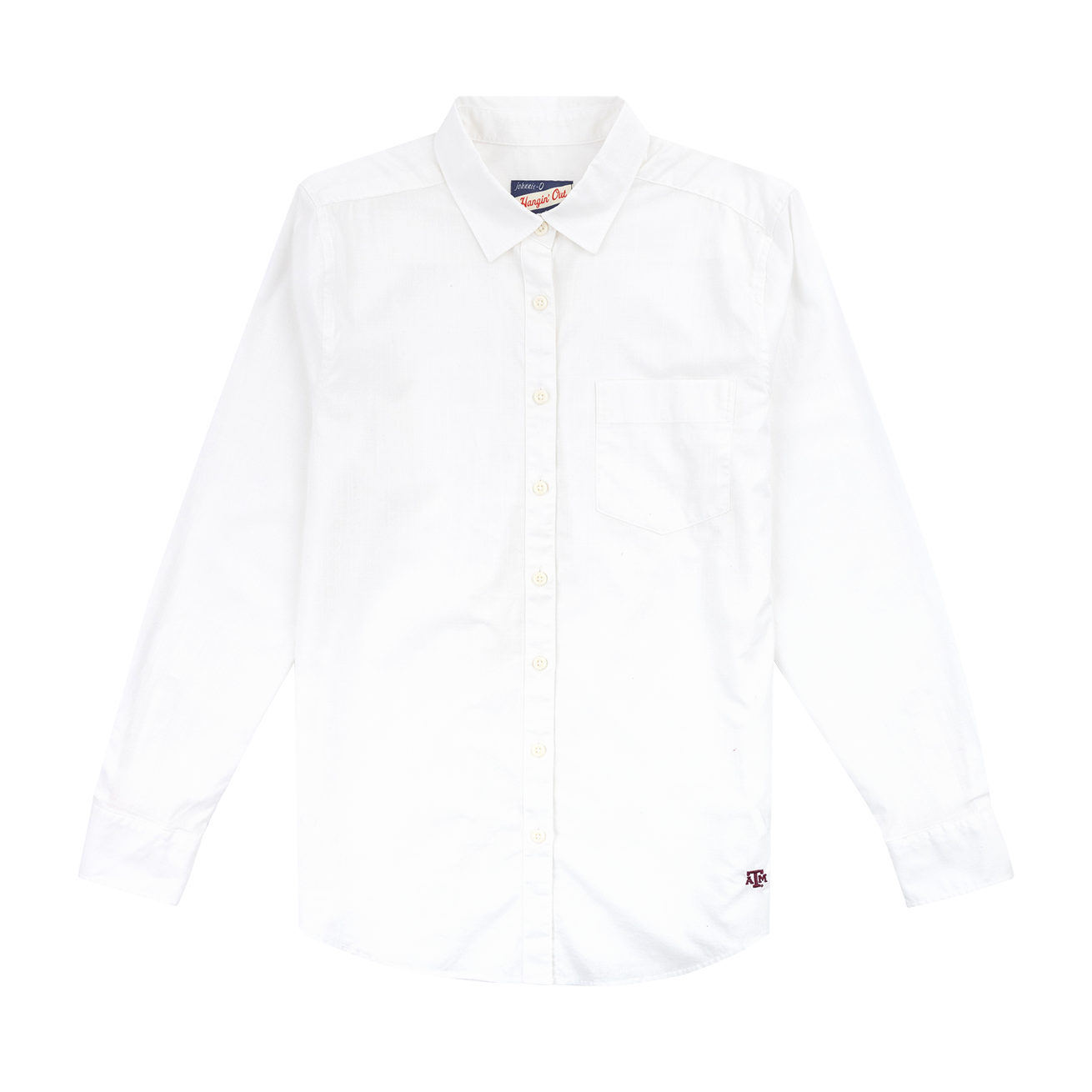 texas a&m long sleeve dress shirts White Wonders Texas A&M Wonders Johnnie-O Emma Long Sleeve Woven Button Down Top in White, Size Medium, Cotton from Aggieland Outfitters