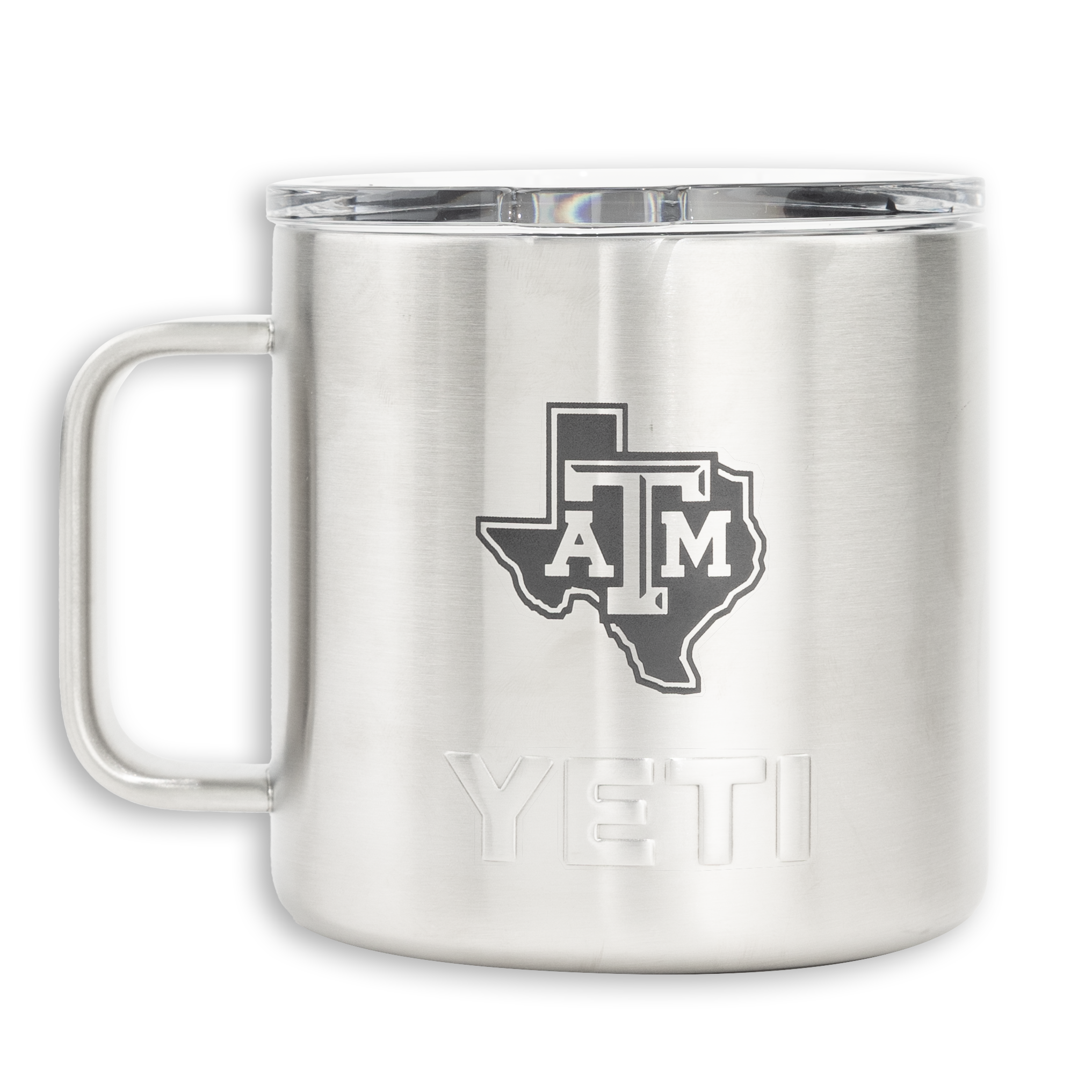 Texas A&M Lonestar Yeti Brushed Silver Rambler Mug 14 Oz