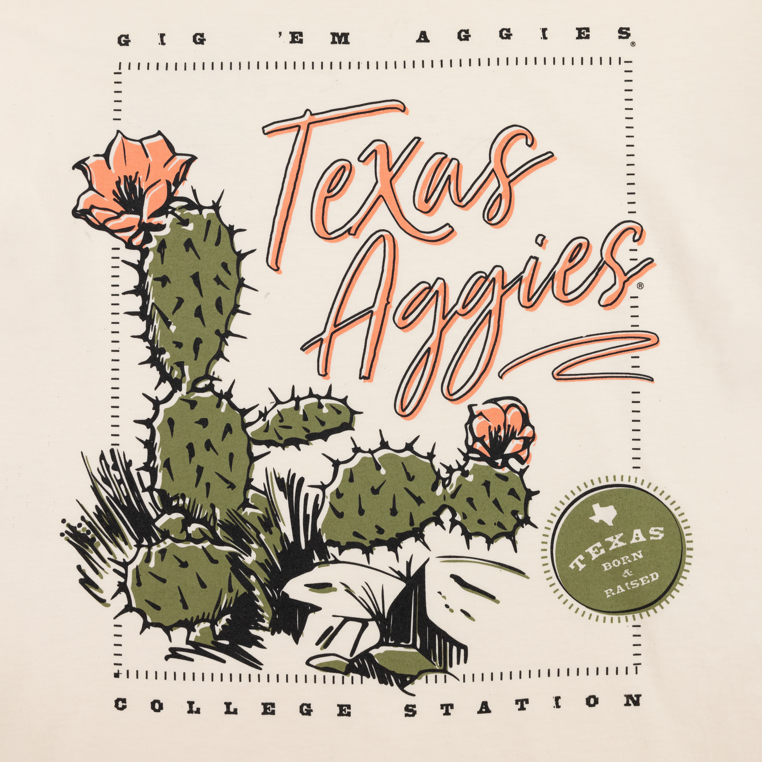Texas A&M Aggies Cactus Parchment T-Shirt
