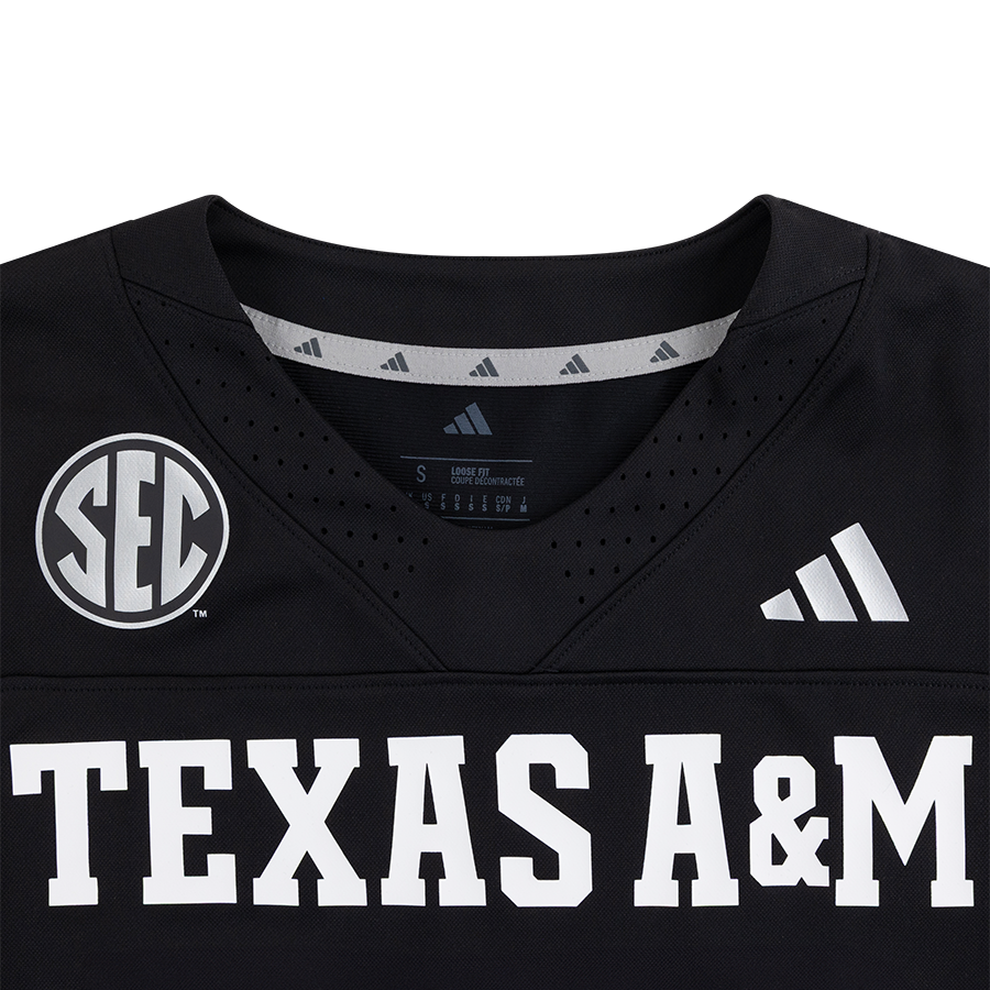 Texas A&M Adidas Strategy Black Jersey