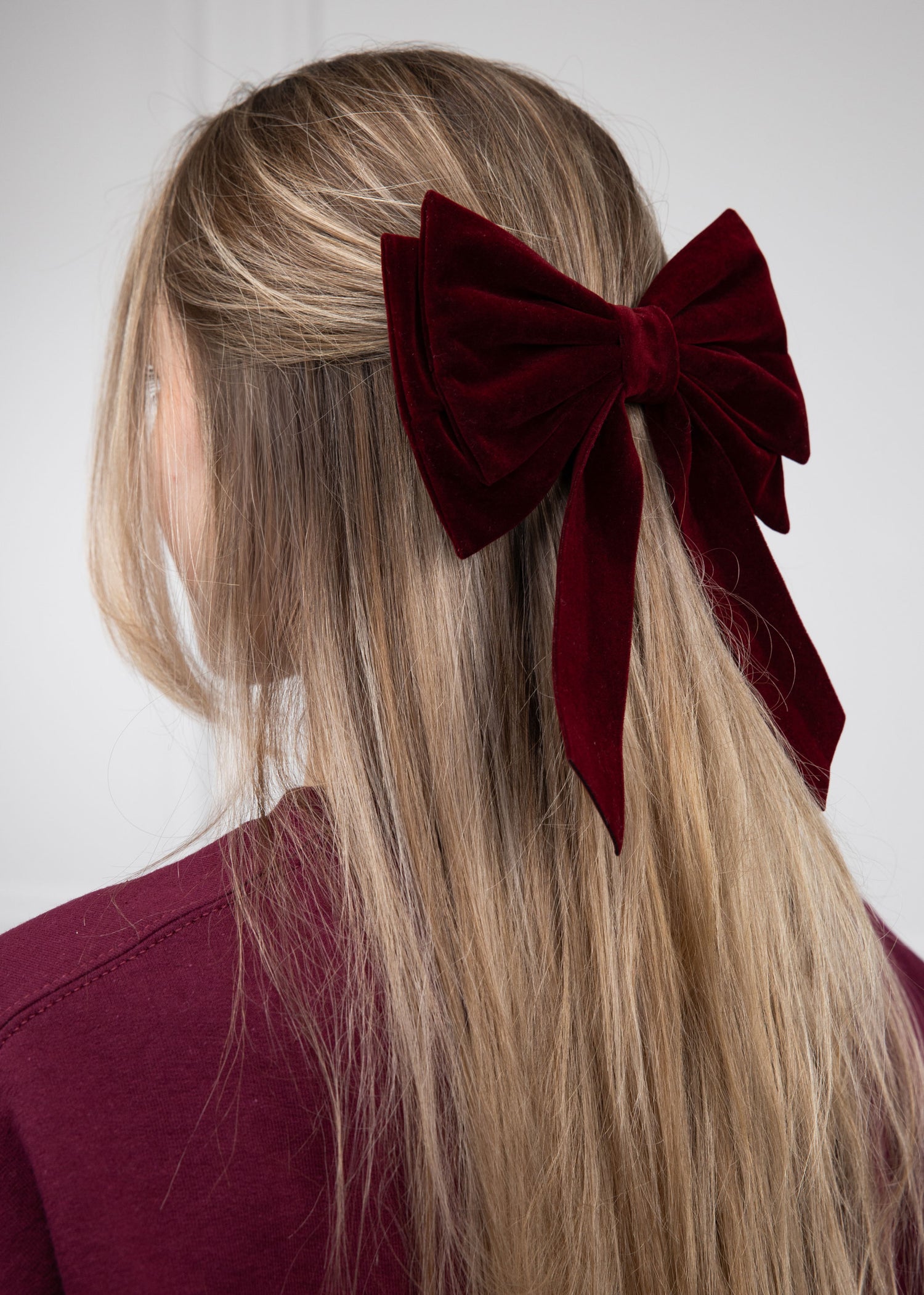 Maroon Velvet Hair Bow
