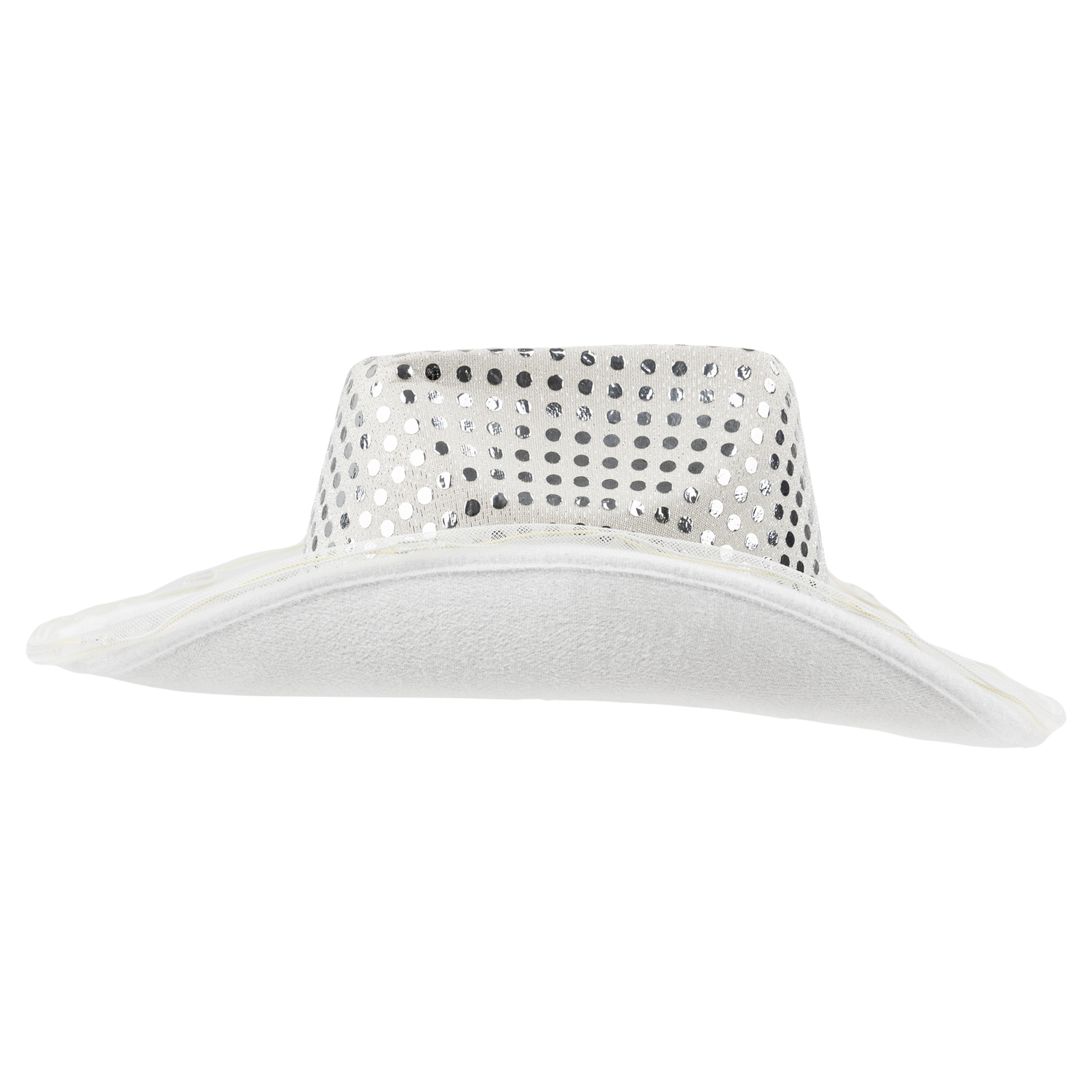 Light up White Sequin Cowboy Hat