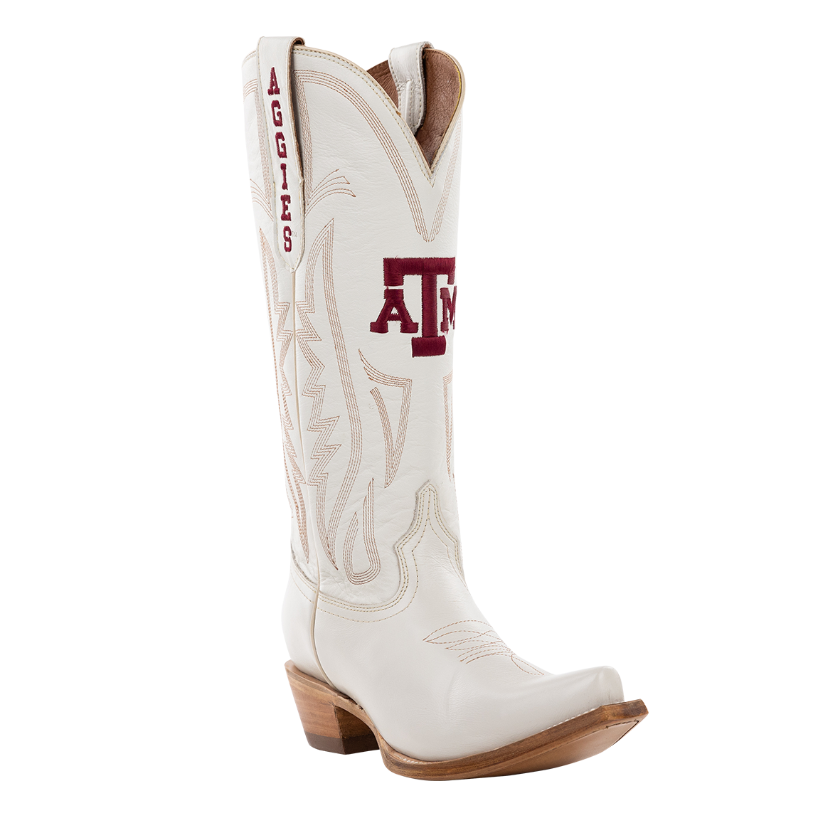 Texas A&M Aggies Womens Ivory Tall Boots