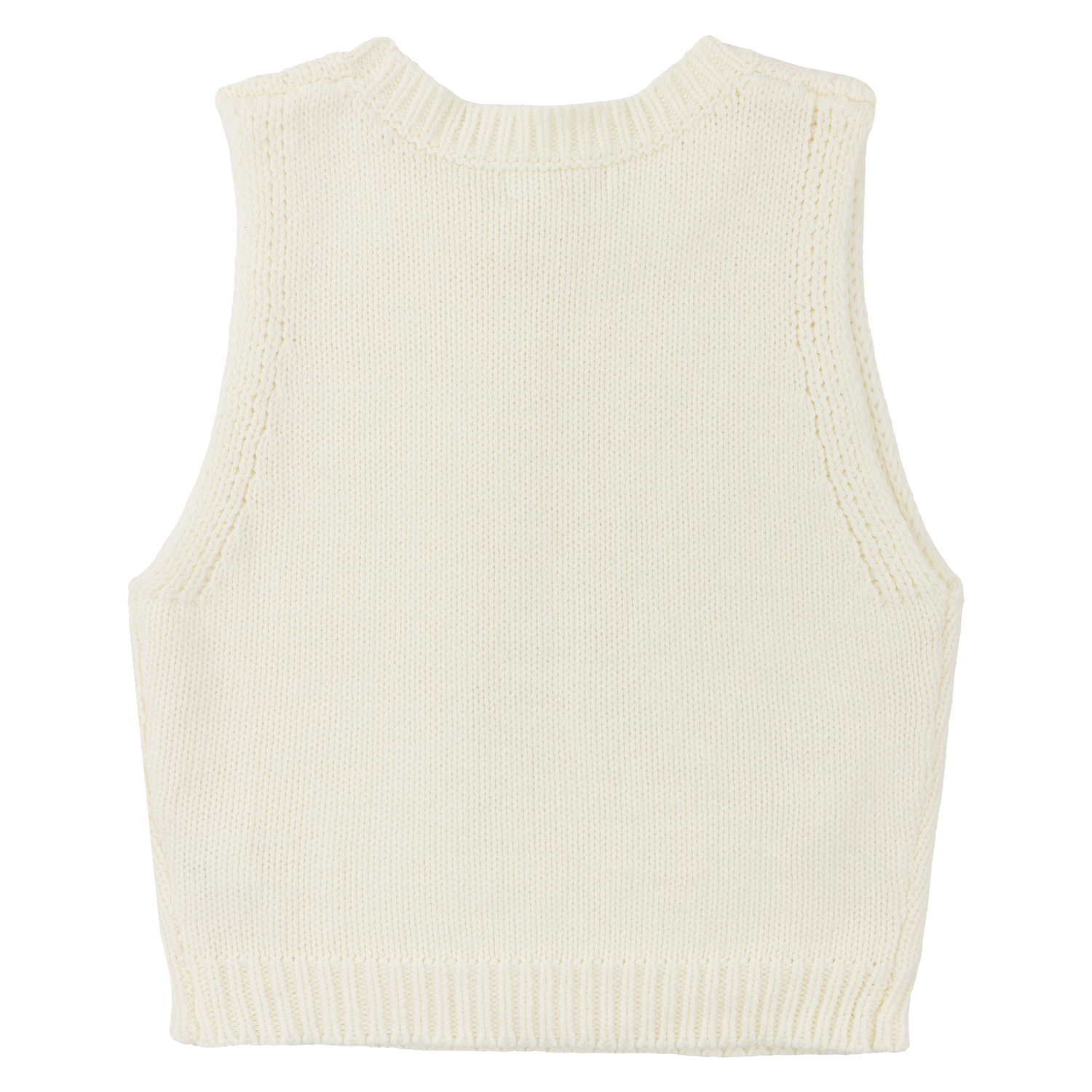 Cream Cropped Knit Tank Top