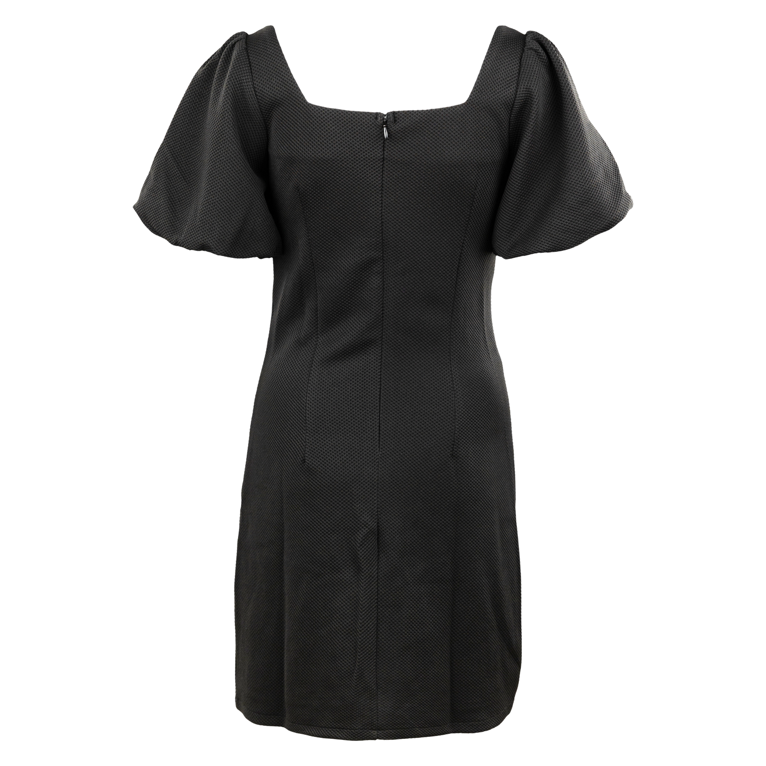Black Puff Sleeve Heavy Knit Mini Dress