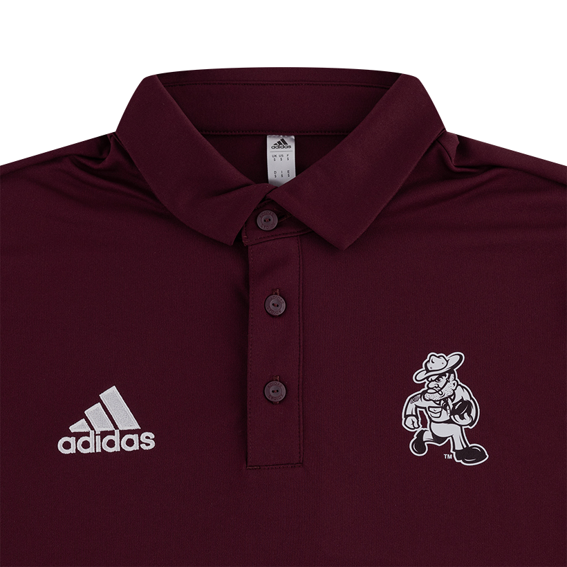 Texas A&M Adidas Football Ol' Sarge Maroon Polo