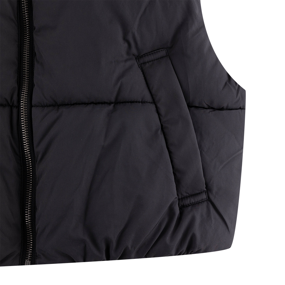Black Cropped Puffer Vest
