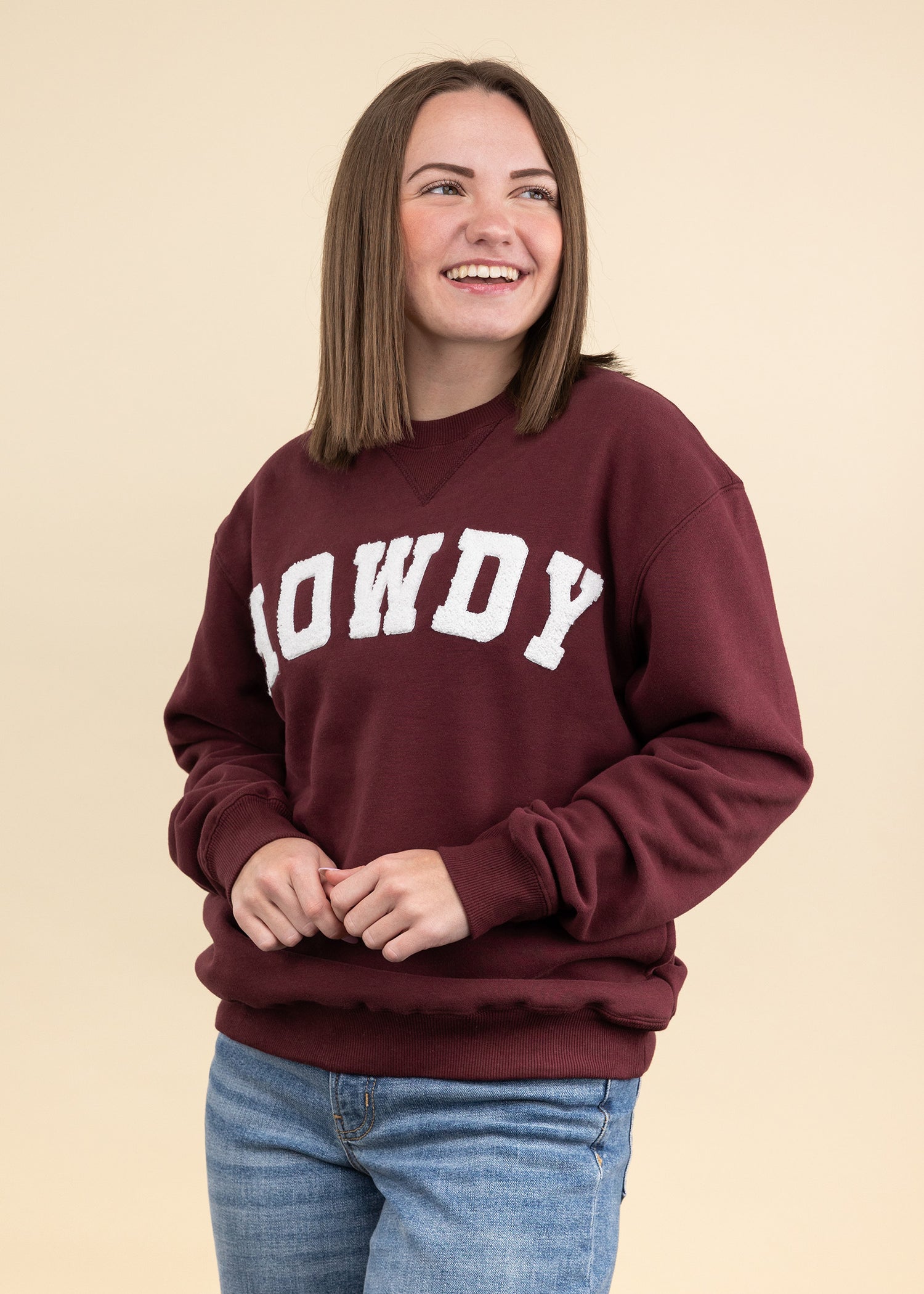 Collegiate Outfitters Chenille Howdy Pocket Sweatshirt
