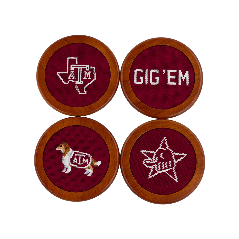 Texas A&M Aggies Maroon Coaster Set