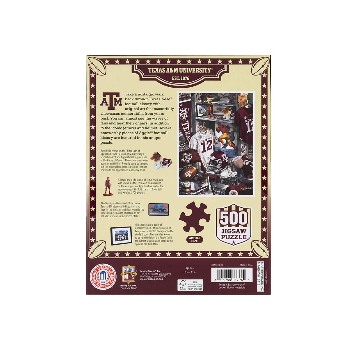 Texas A&M Lockroom 500PC Puzzle
