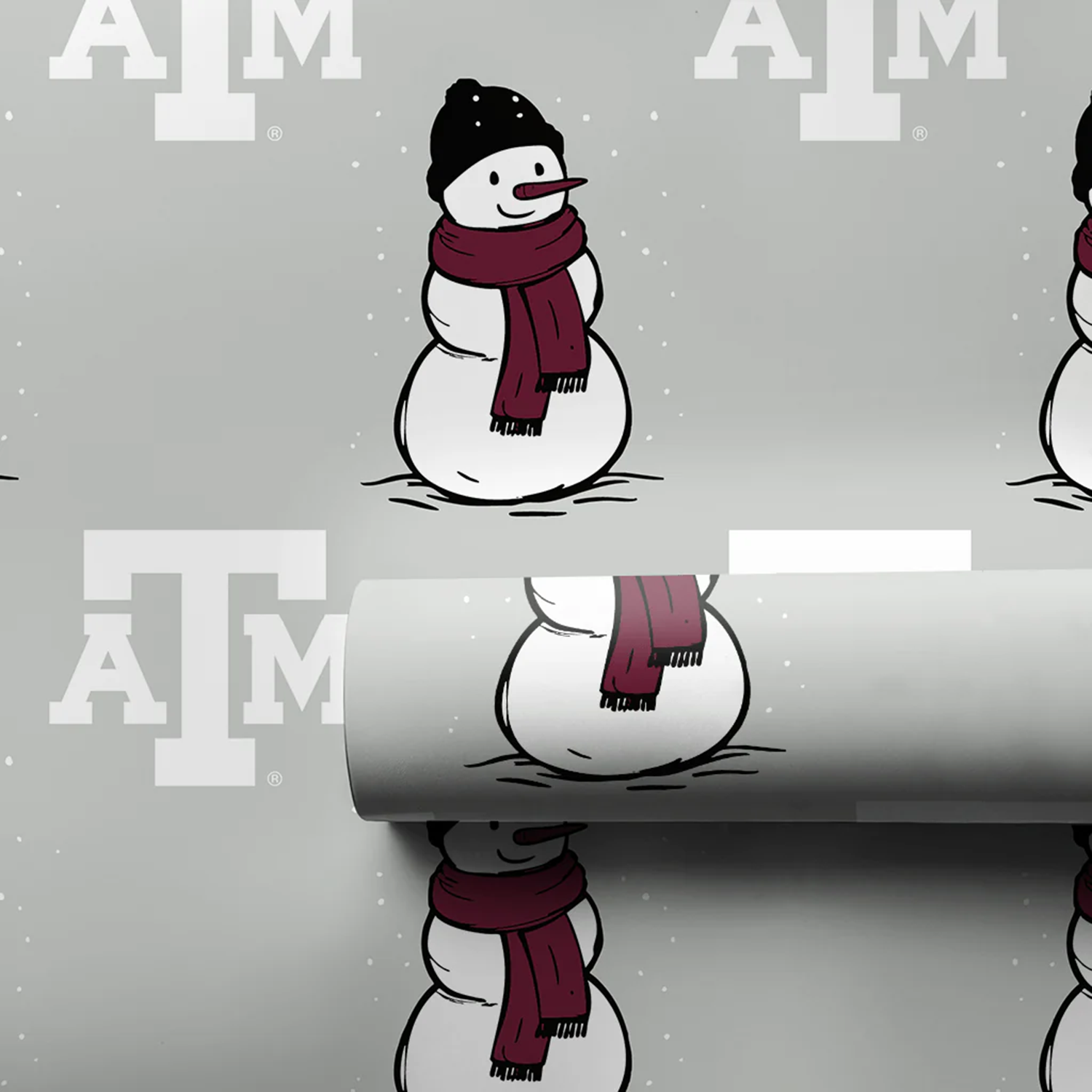 Texas A&M Aggie Snowman Wrapping Paper