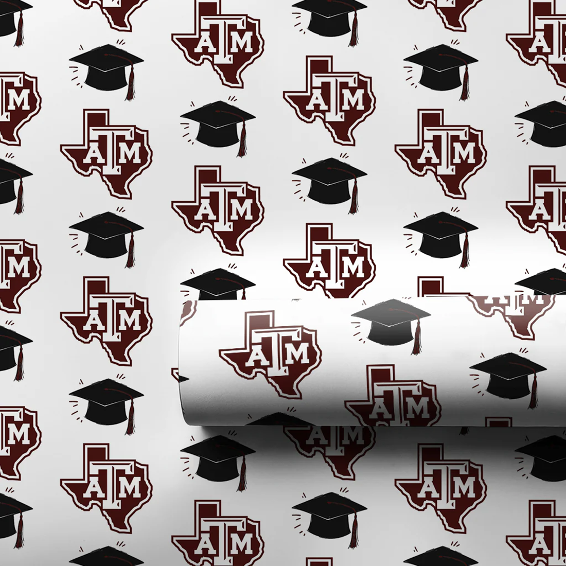 Texas A&M Hats Off Grad Wrapping Paper