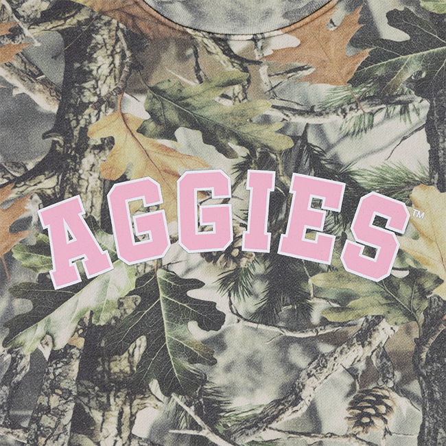 Aggies Cotton Collective Pink Camo Crewneck