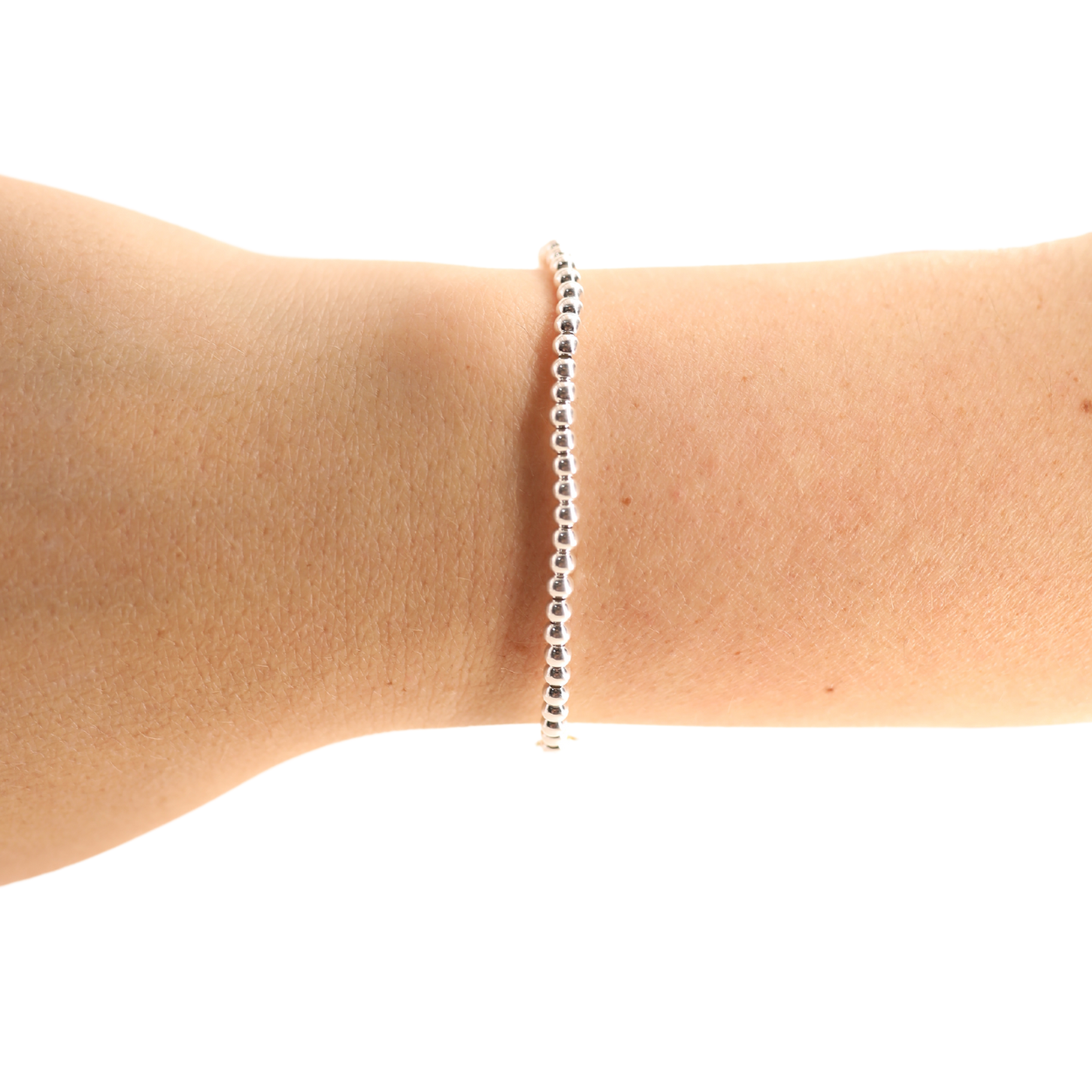 Beaded Blondes 3 MM Silver Beaded Bracelet