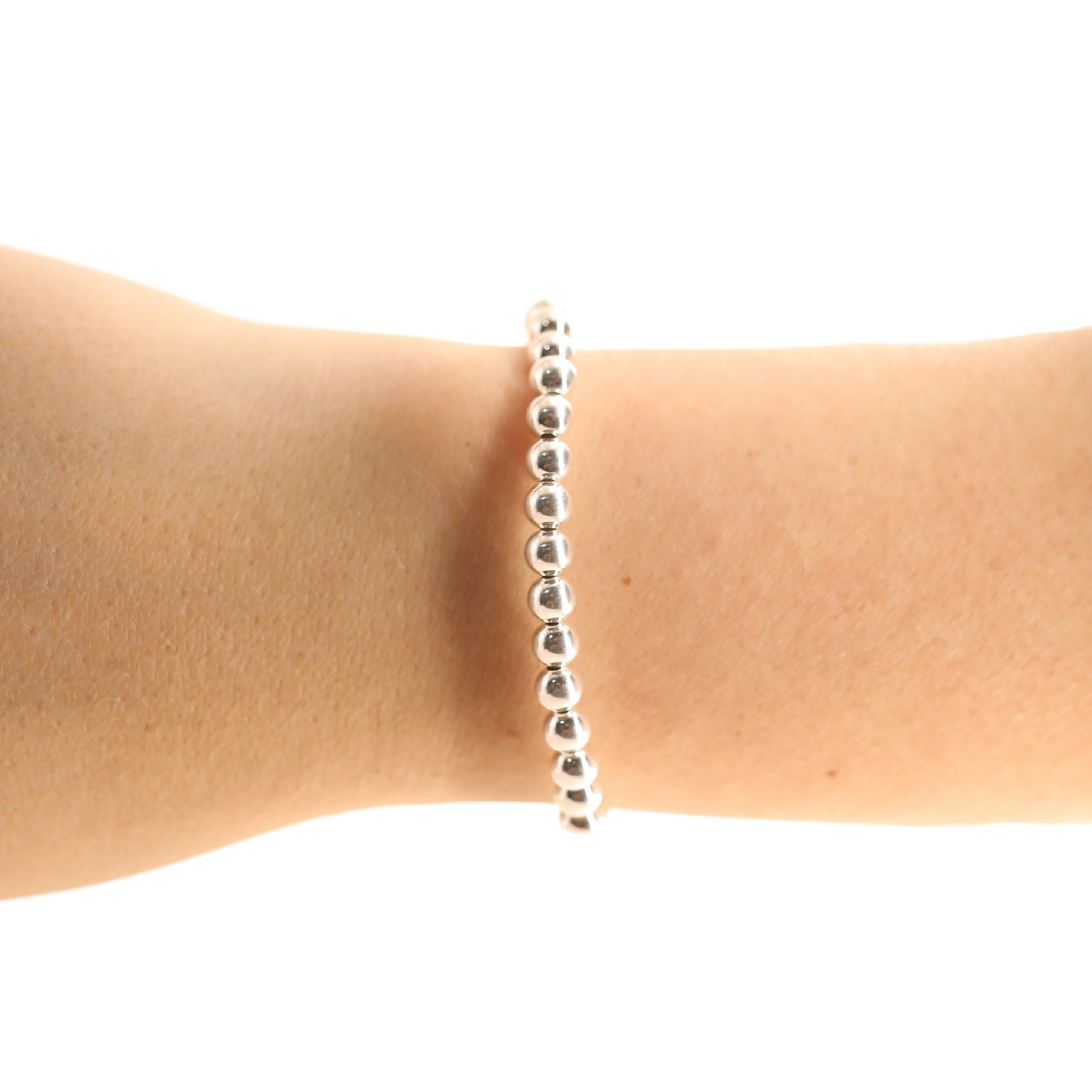 Beaded Blondes 5 MM Silver Beaded Bracelet