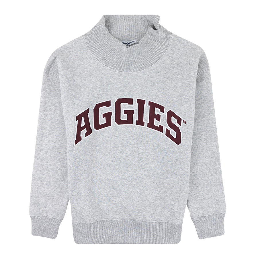 Aggies Gray Mock Neck Sweatshirt - Aggieland Outfitters Aggies Gray Mock Neck Sweatshirt - Aggieland Outfitters