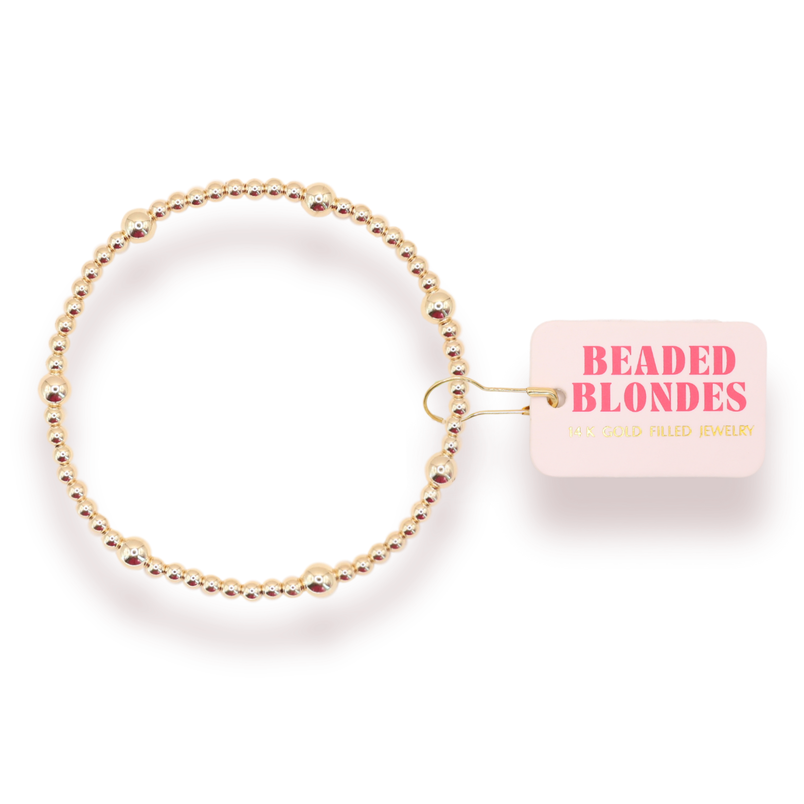 BEADED BLONDES: PALMER FLUTED BRACELET- PEARL