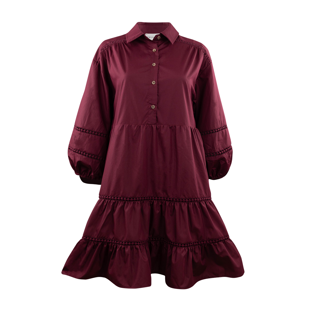 ENTRO Long Sleeve Tiered Dress