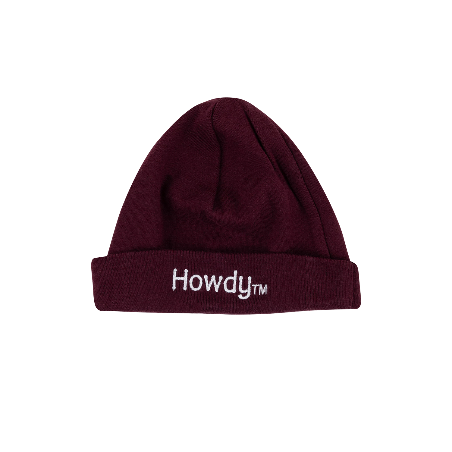 Maroon Baby Beanie Embroidered with Howdy