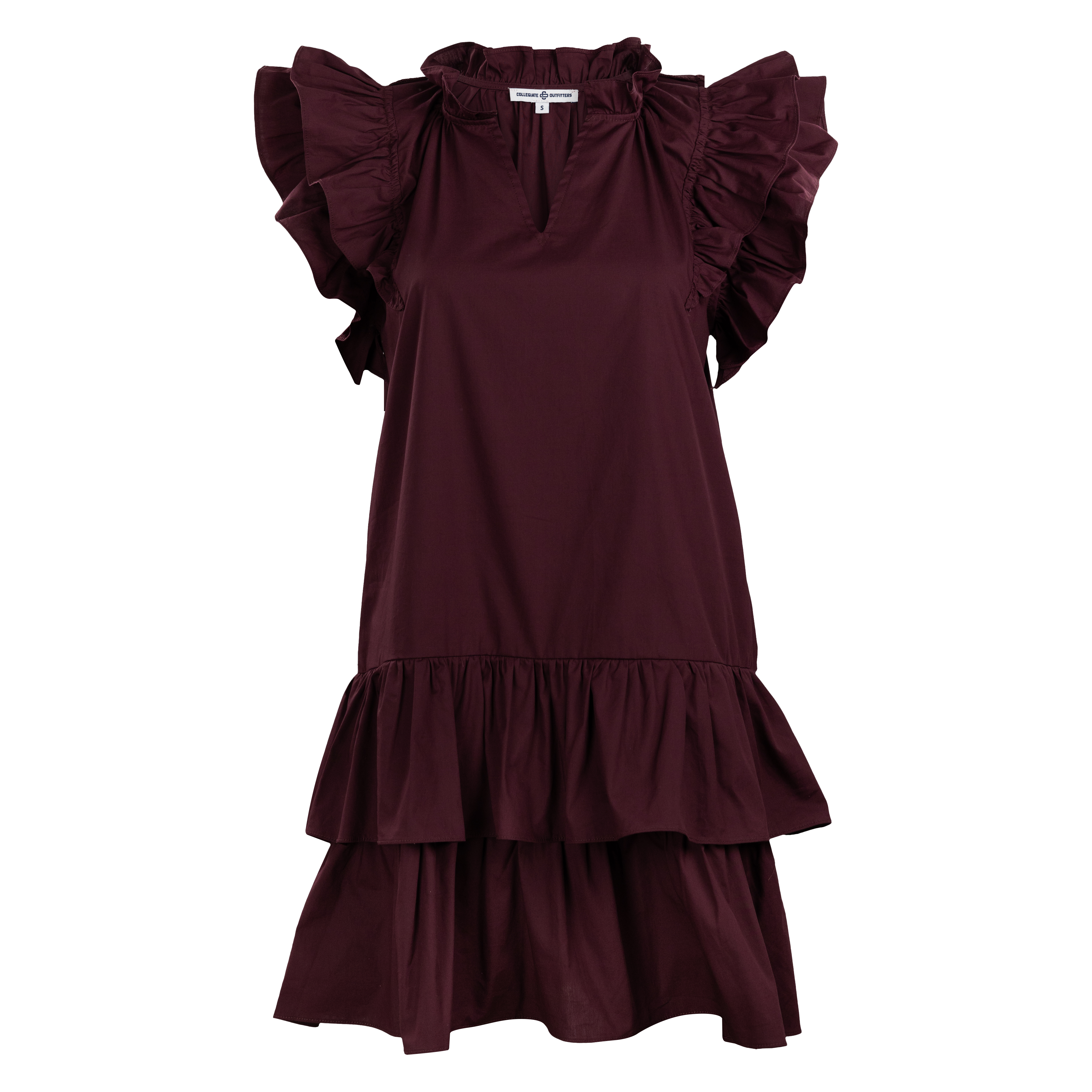Collegiate Outfitters Double Ruffle Sleeve Dress in Maroon, Size Large, Cotton from Aggieland Outfitters Collegiate Outfitters Double Ruffle Sleeve Dress in Maroon, Size Large, Cotton from Aggieland Outfitters