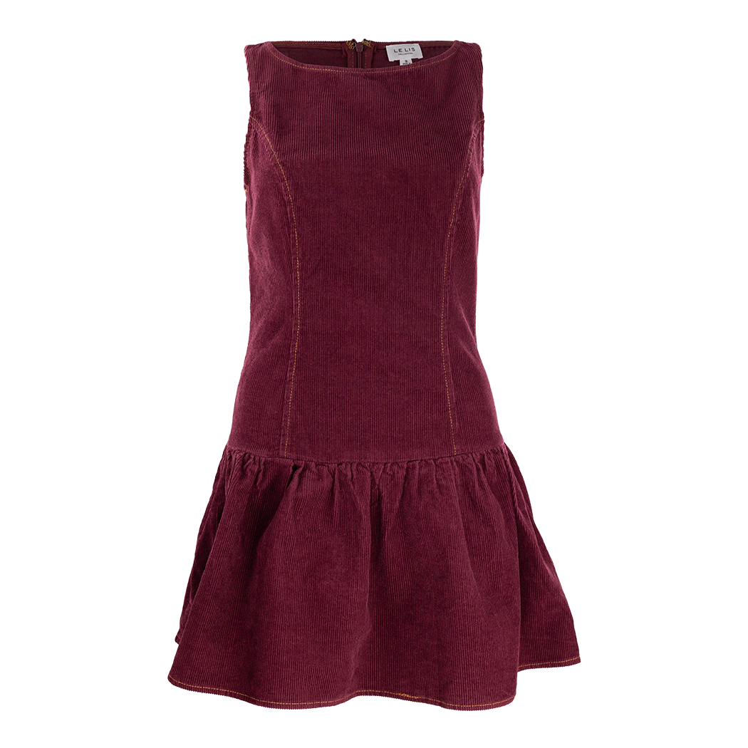 Maroon Straight Line Drop Waist Dress