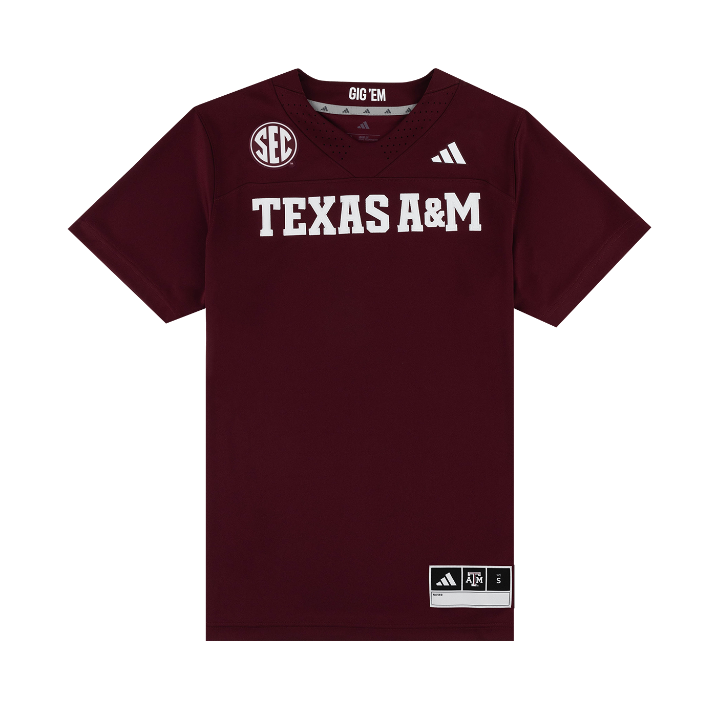 Texas A&M adidas Custom Premier Football Jersey in Maroon, Size 2X, Polyester from Aggieland Outfitters Texas A&M adidas Custom Premier Football Jersey in Maroon, Size 2X, Polyester from Aggieland Outfitters