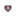 Heart-shaped maroon ornament with white 'ATM' logo and pearl-like beads