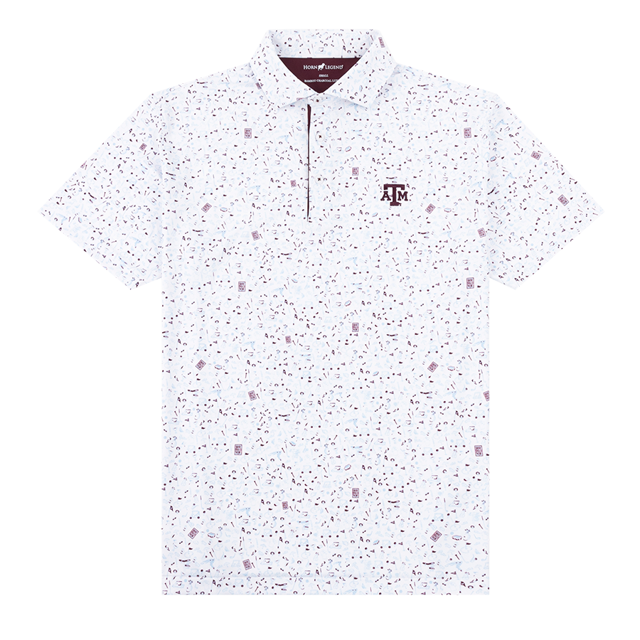 Texas A&M Horn Legend Mulligan Golf Pattern Polo