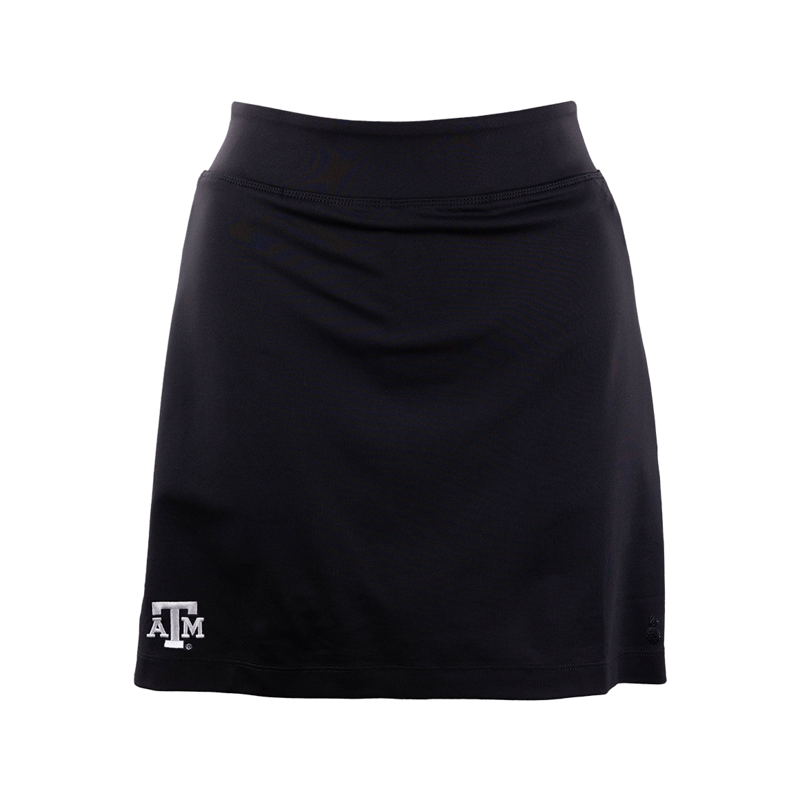 Black athletic skort with white ATM logo on the right side.