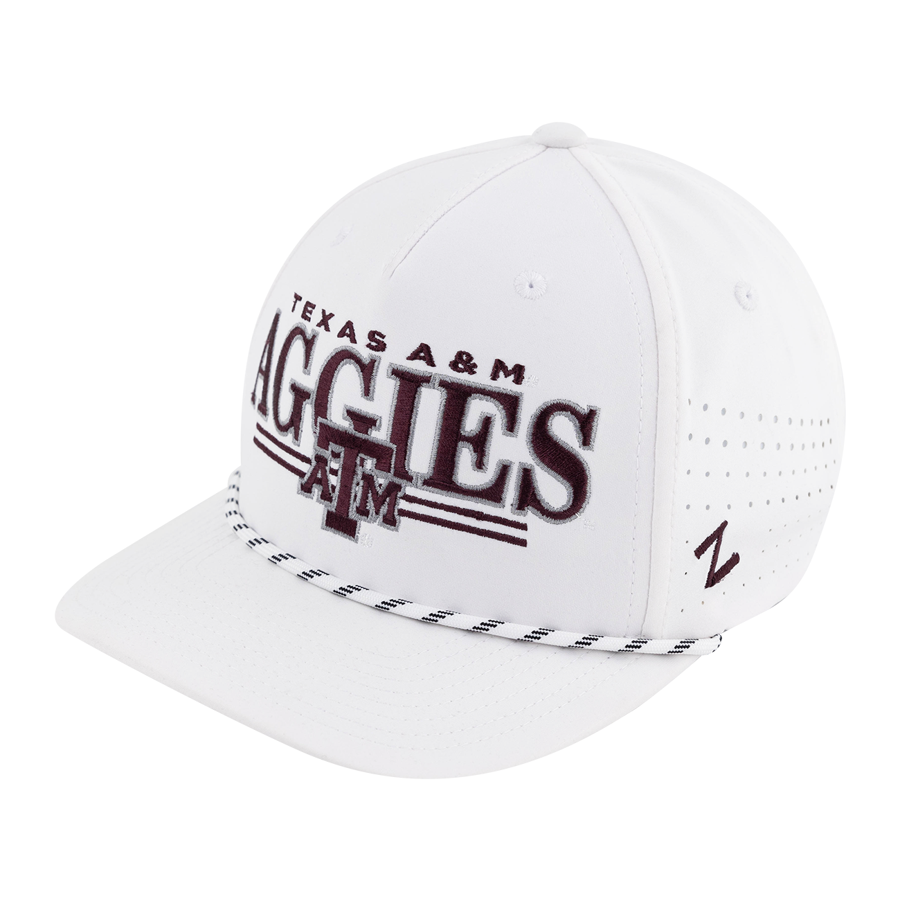 Texas A&M Rope Snapback Hat in White - Aggieland Outfitters