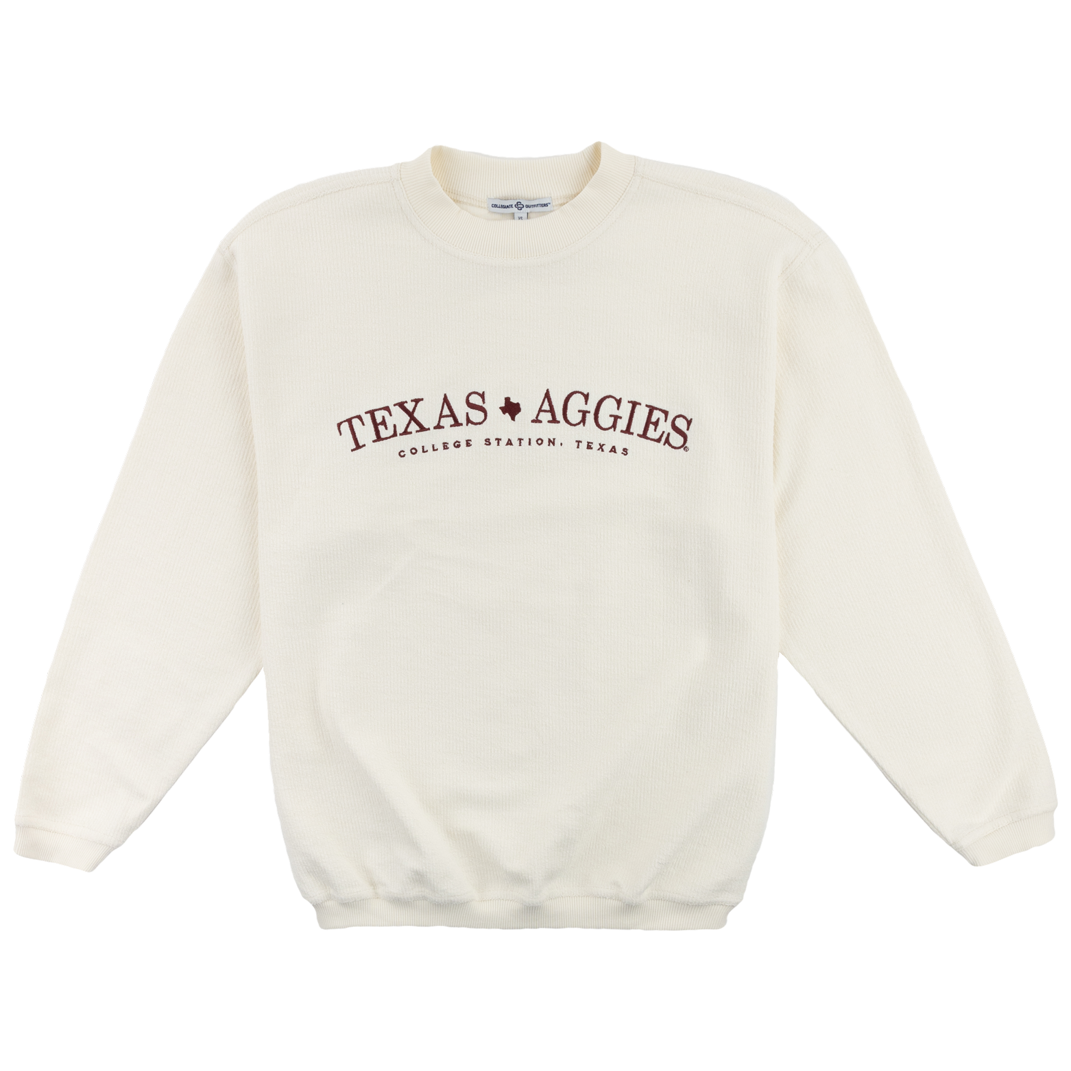 Texas Aggies Simple Embroidered Design Corduroy Pullover XL White