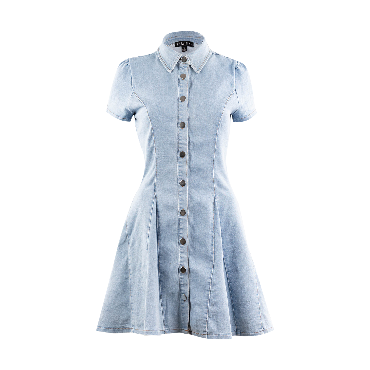 Timing Inc Collared Button Down Dress in Denim, Size Small, Cotton/Polyester/Denim from Aggieland Outfitters