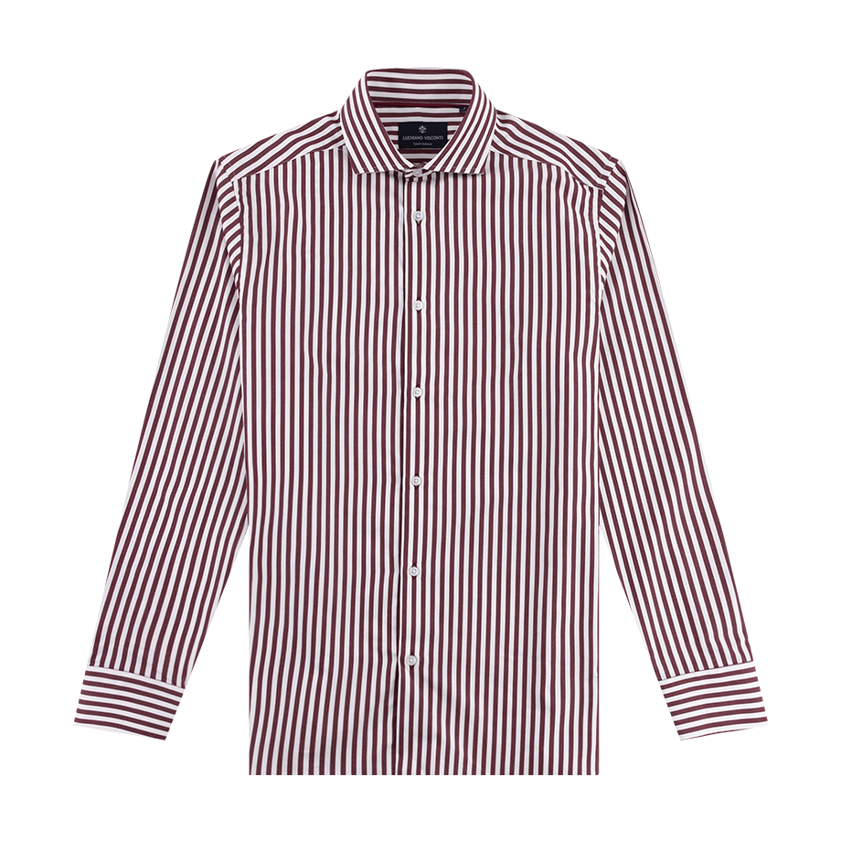 Vertical Striped Luchiano Visconti Button Down Top in Maroon, Size XL, Cotton from Aggieland Outfitters Vertical Striped Luchiano Visconti Button Down Top in Maroon, Size XL, Cotton from Aggieland Outfitters