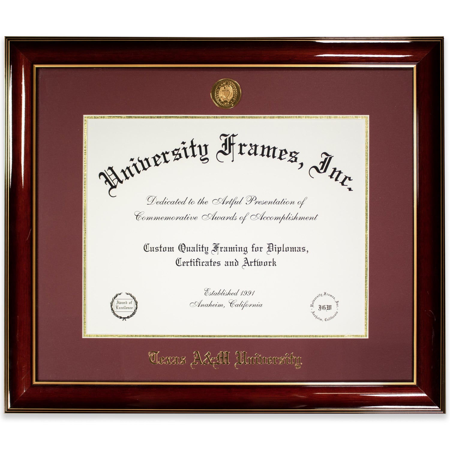 Special Order Item: University Frames Texas A&M Classic Medallion Diploma