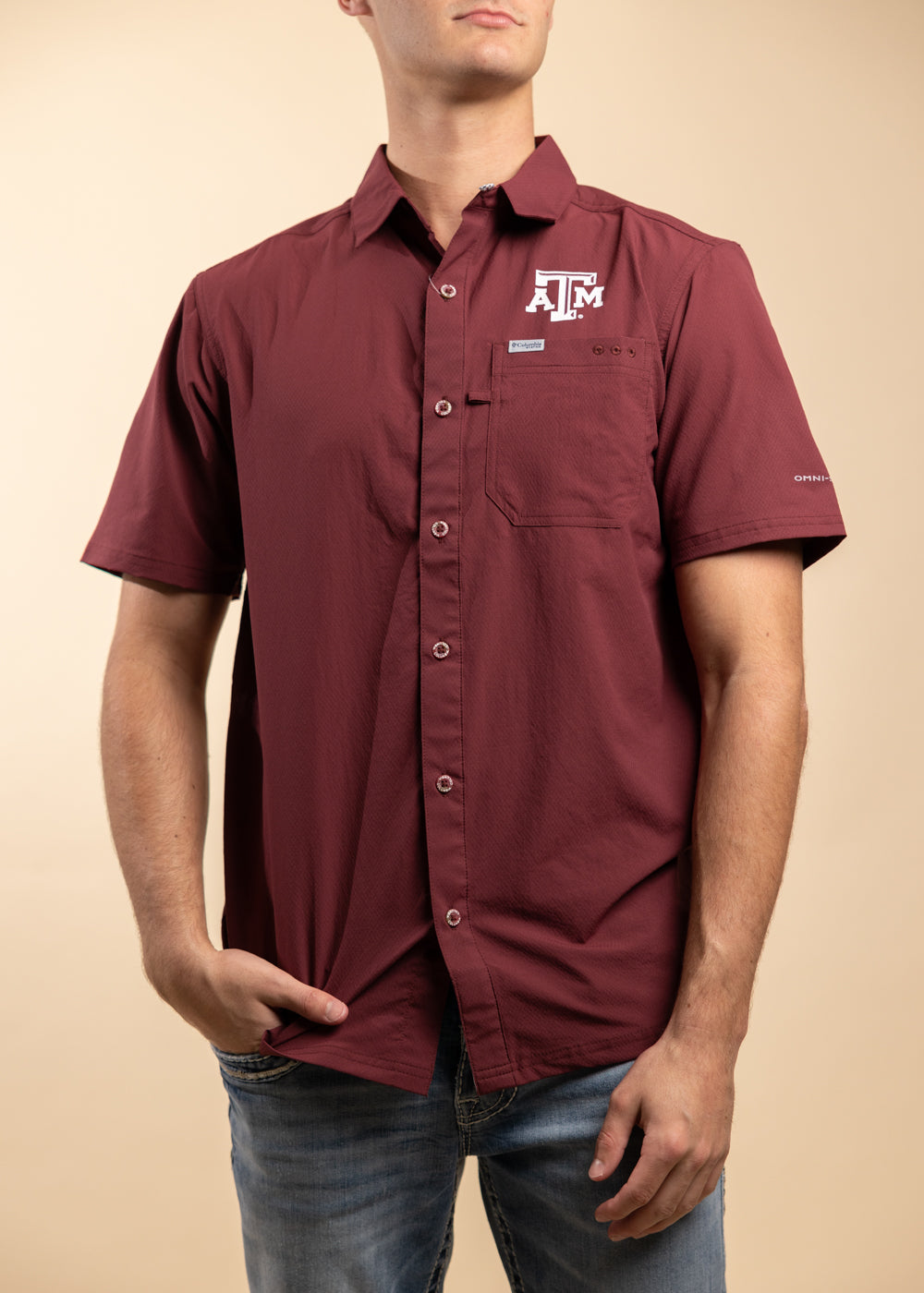 Texas A&M Columbia Slack Tide Camp Shirt