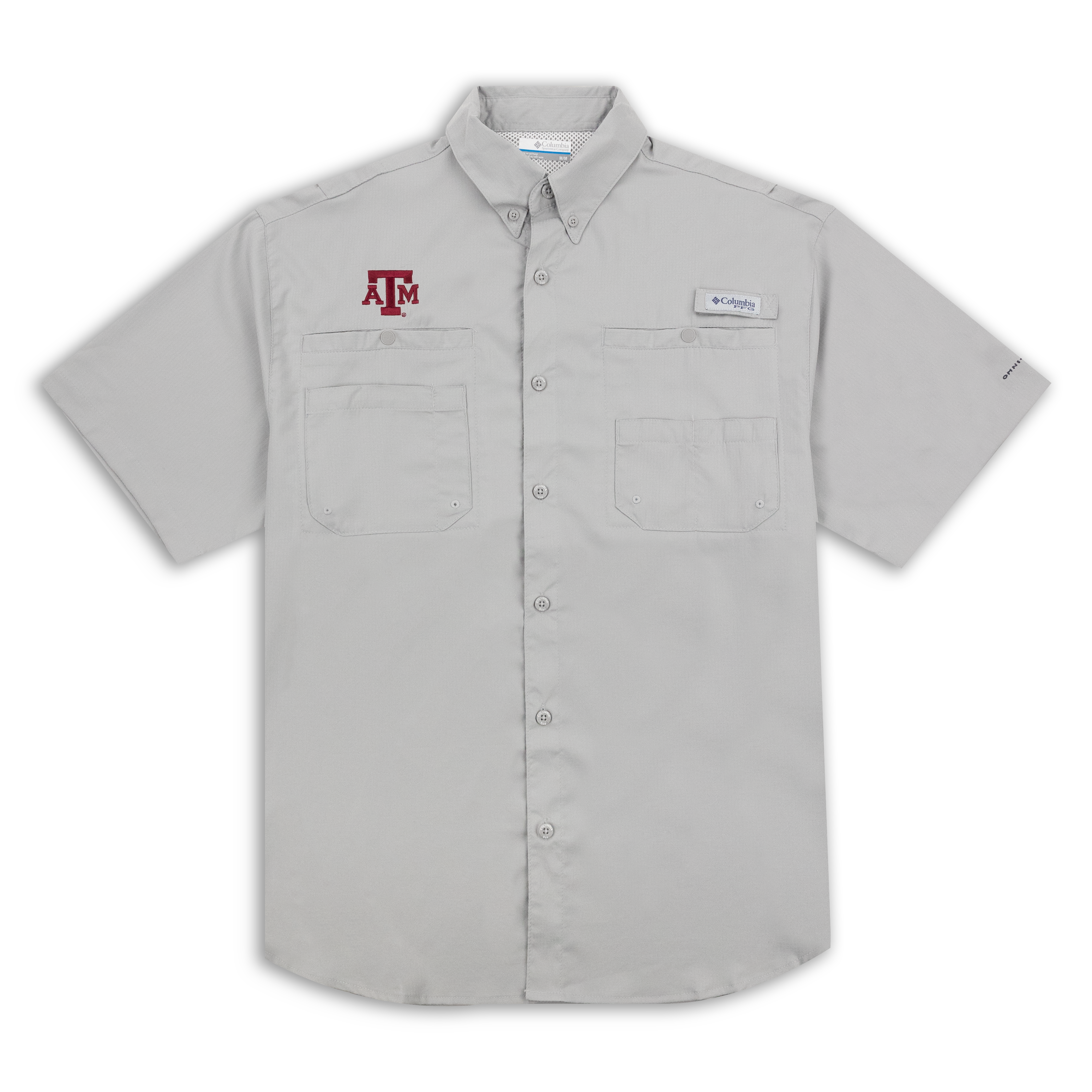 Texas A&M Columbia Tamiami Light Gray Fishing Shirt S / Columbia Grey