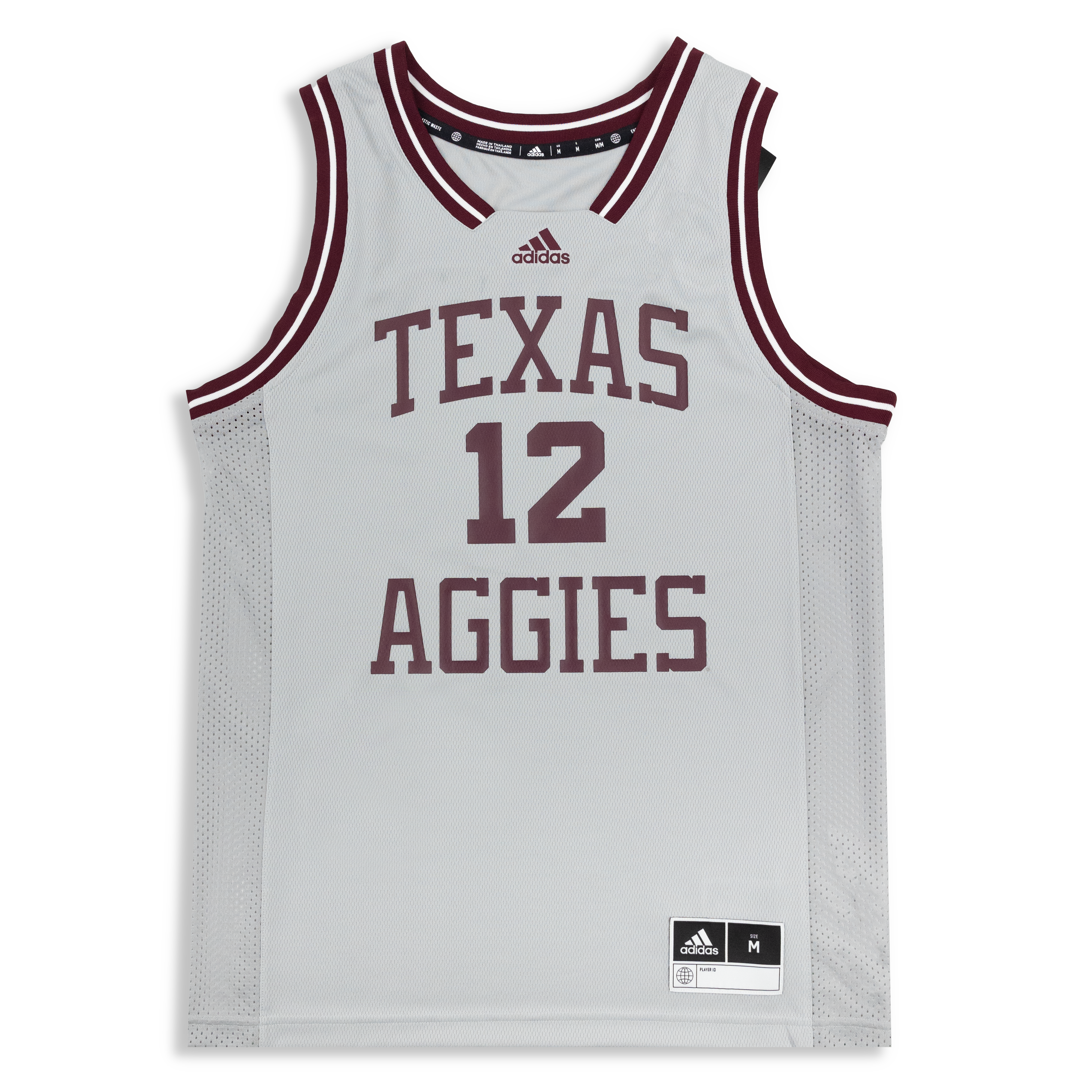 Texas A&M Adidas Reverse Retro Basketball Gray Jersey