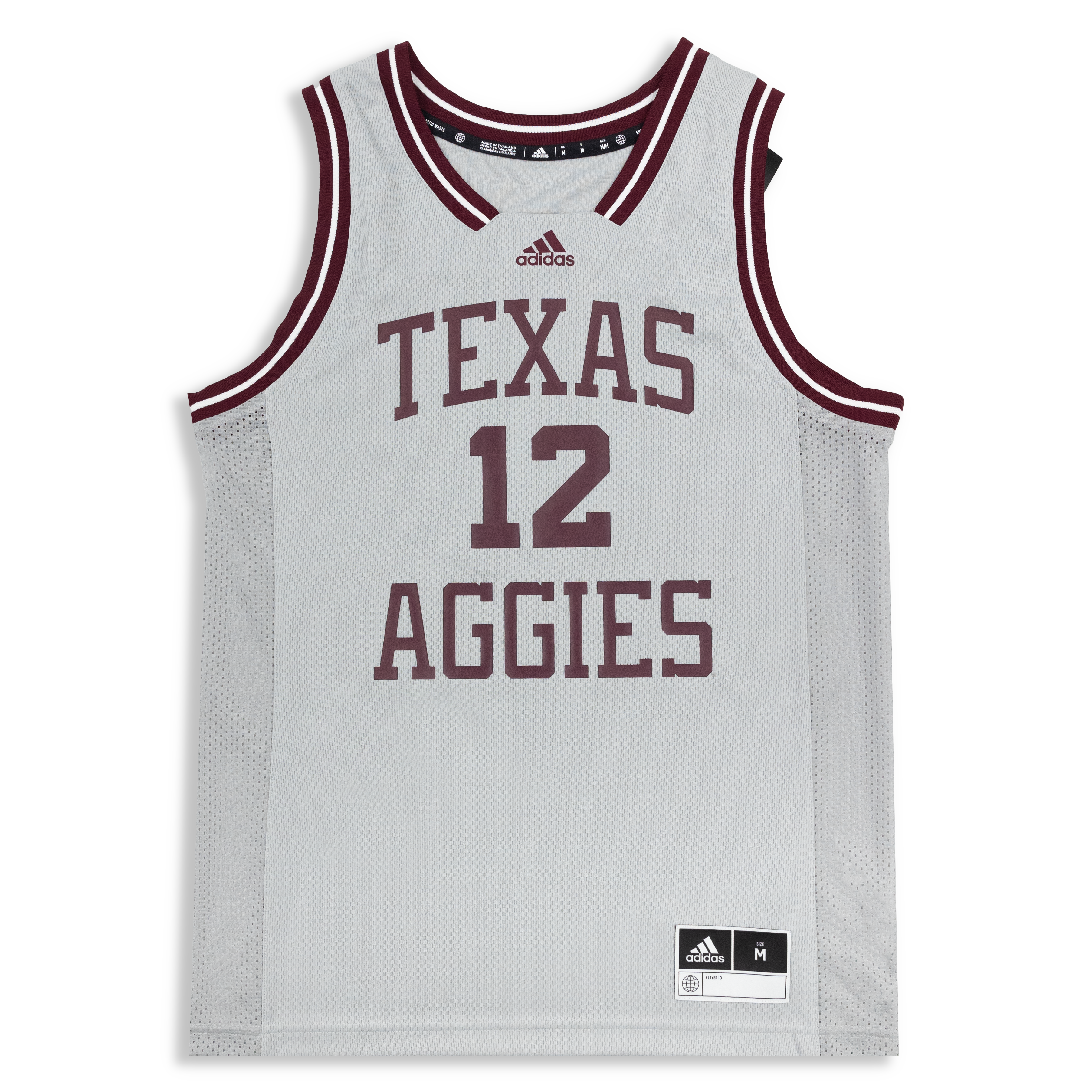 Texas A&M Adidas Reverse Retro Basketball Gray Jersey M / Stone/Maroon