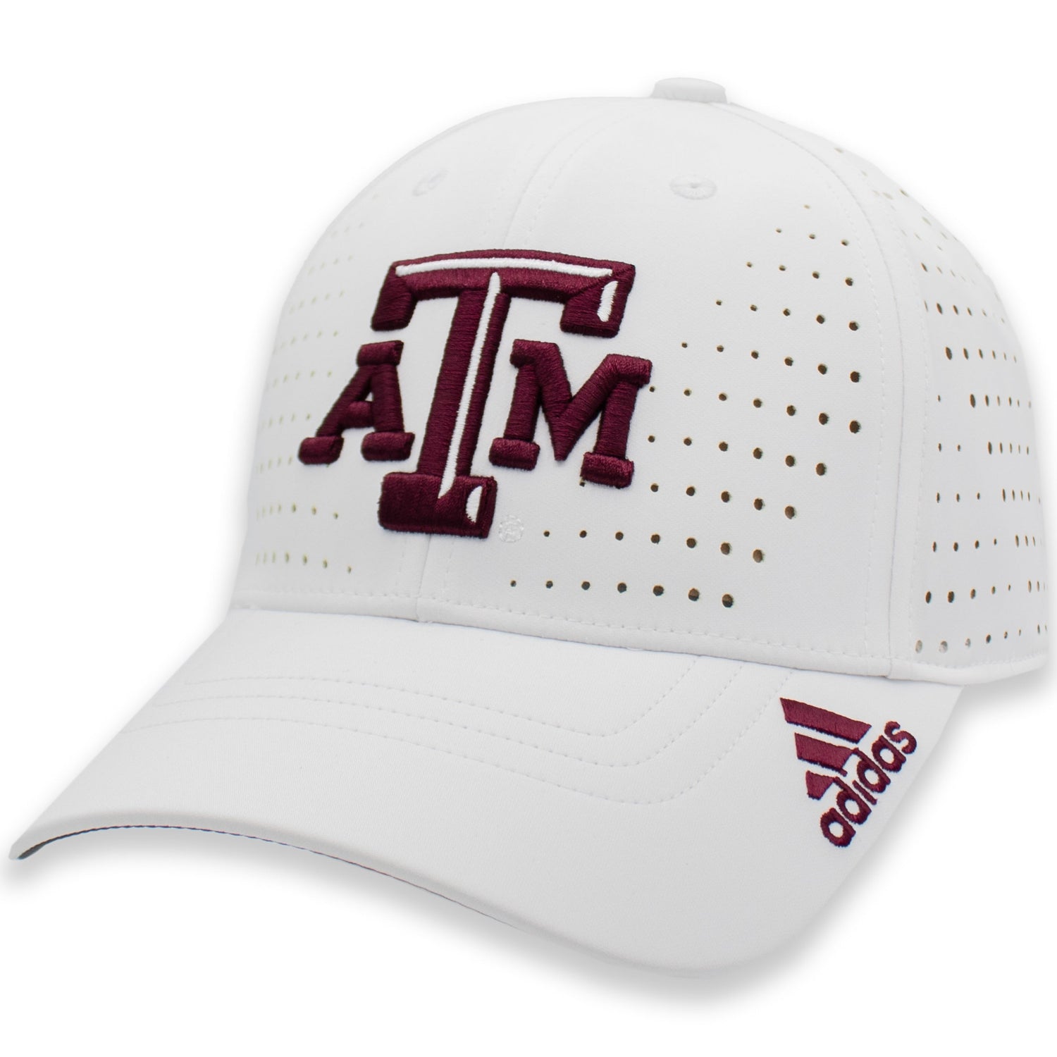 Texas A&M Adidas Structured Adjustable Laser Perf Cap