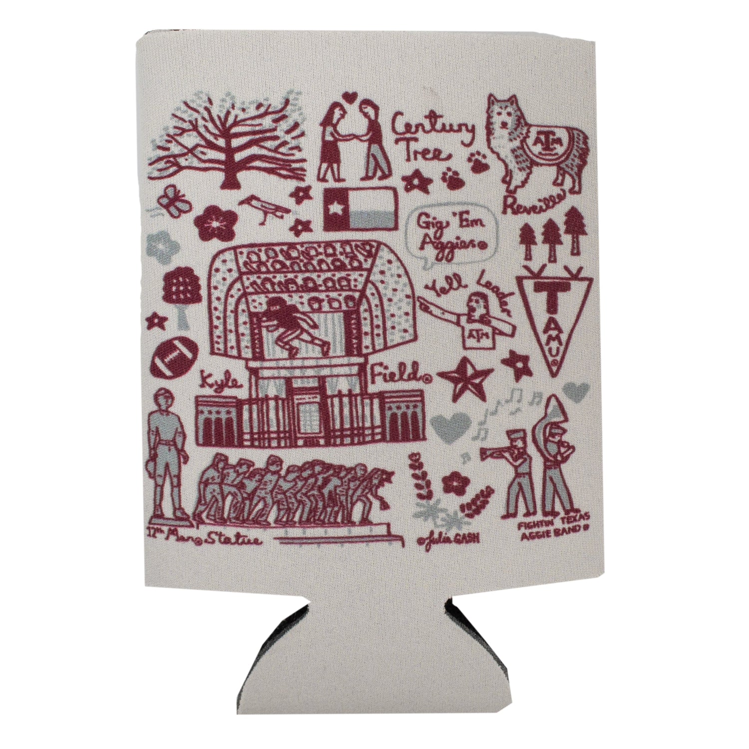 Texas A&M Aggies Julia Gash Maroon And White Koozie