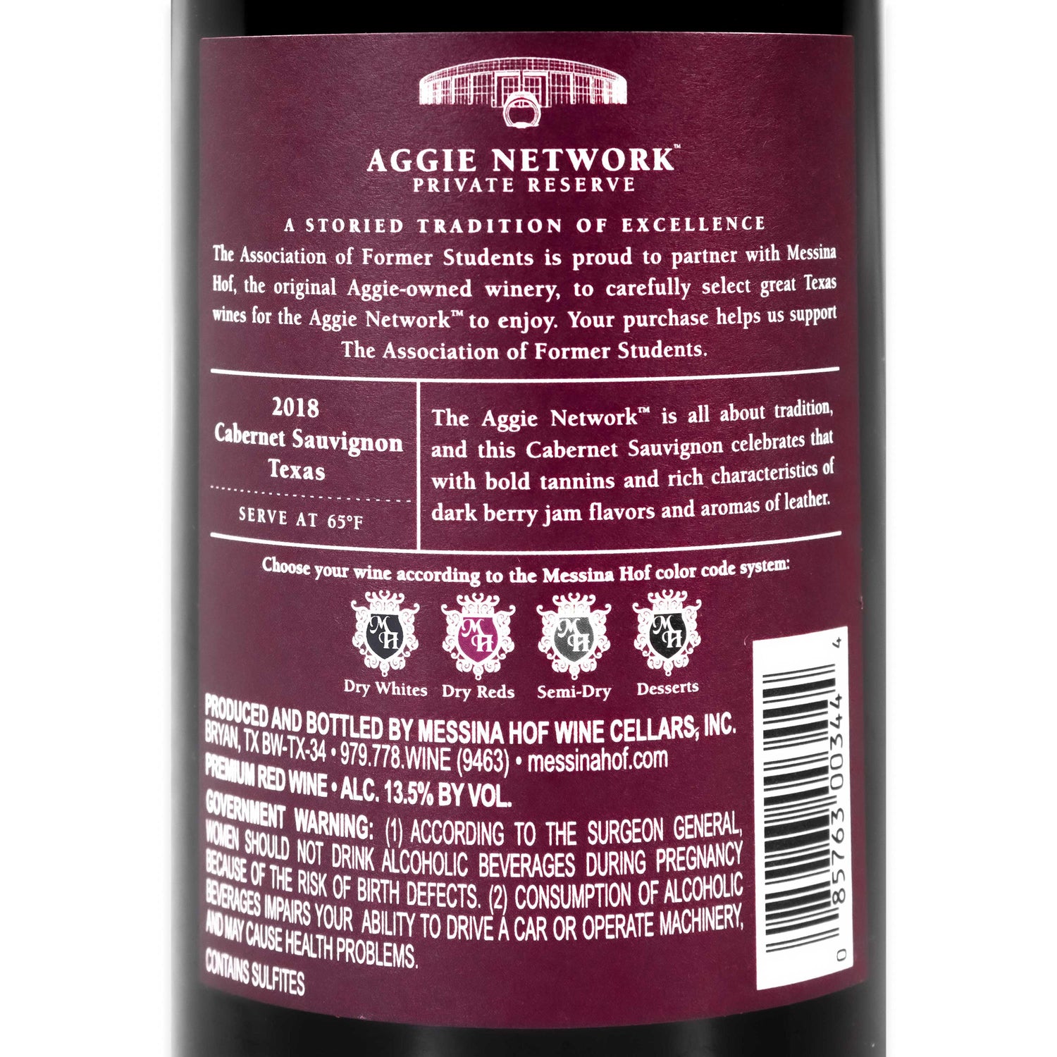 In Store Pickup Or Local Delivery Only: Messina Hof Cabernet Sauvignon