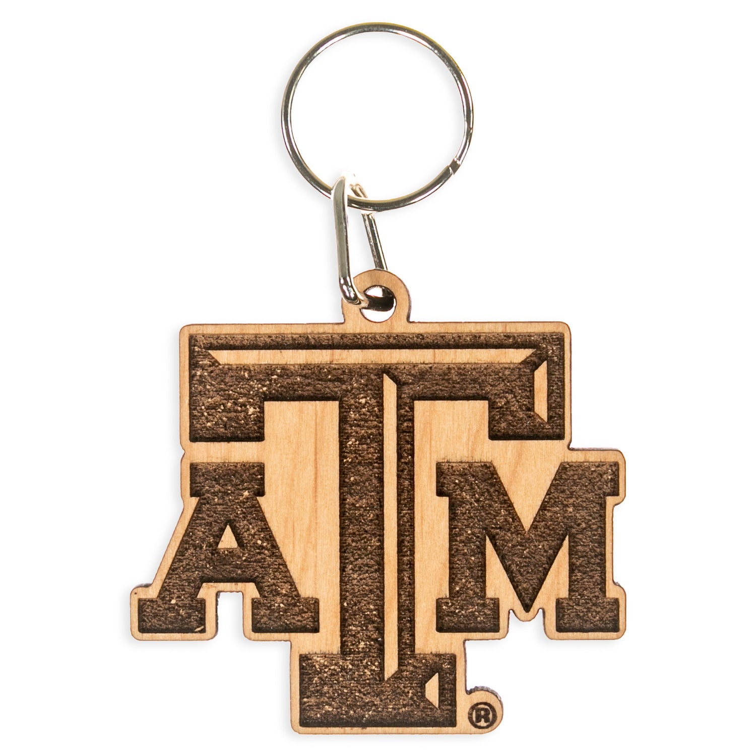 Texas A&M Wood Keychain
