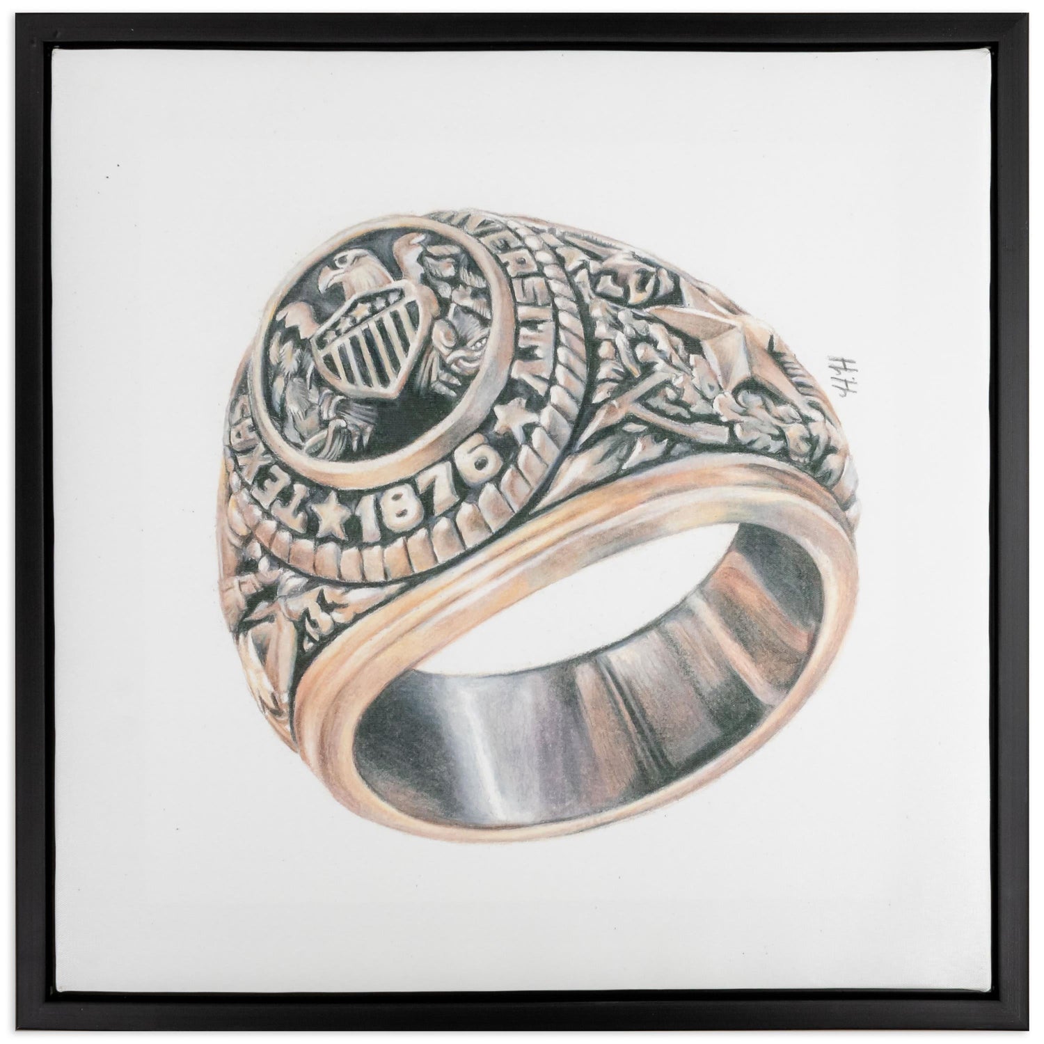 Texas A&M Aggie Ring Framed Canvas
