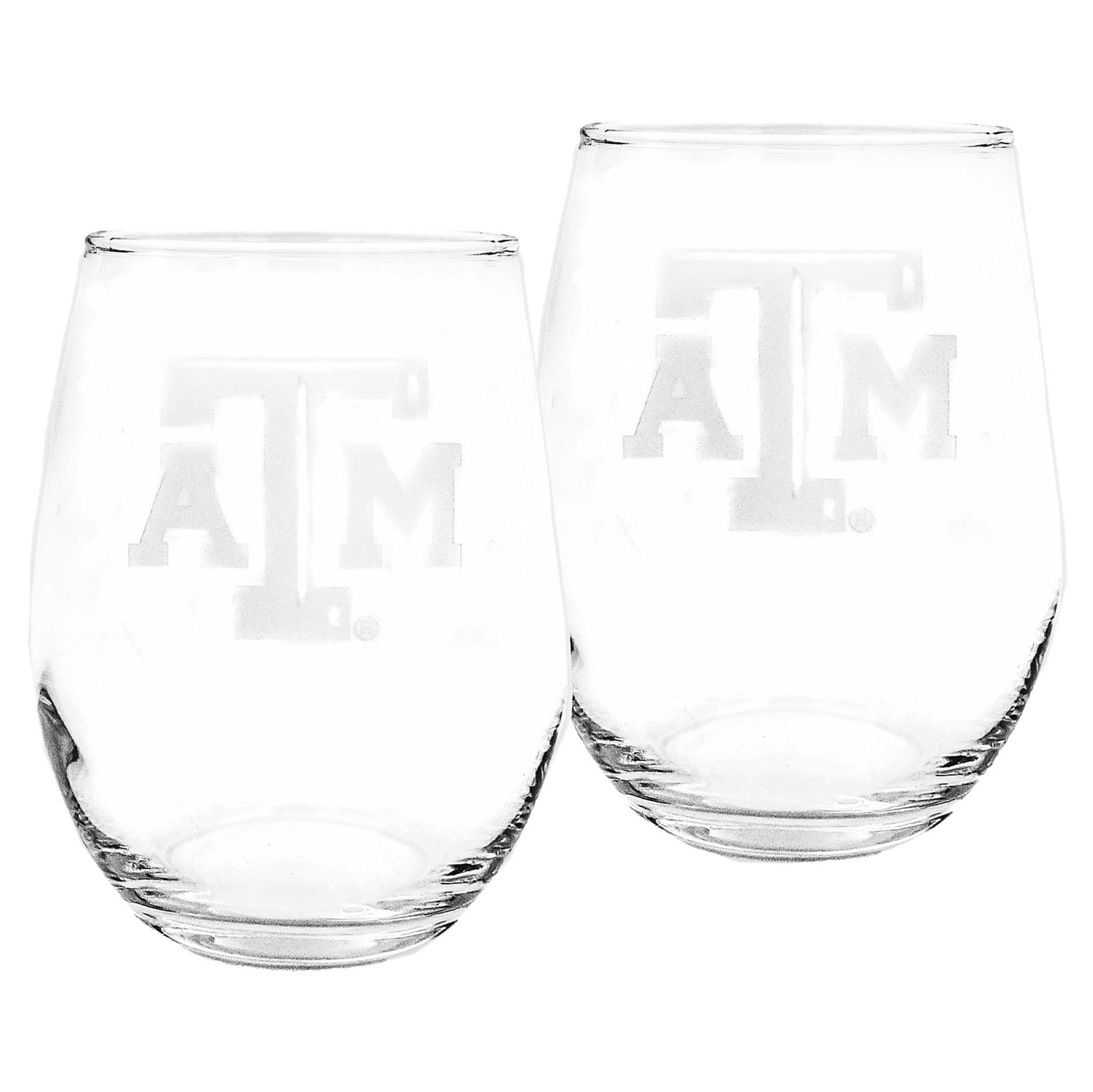 Texas A&M Campus Crystal Stemless Wine Set