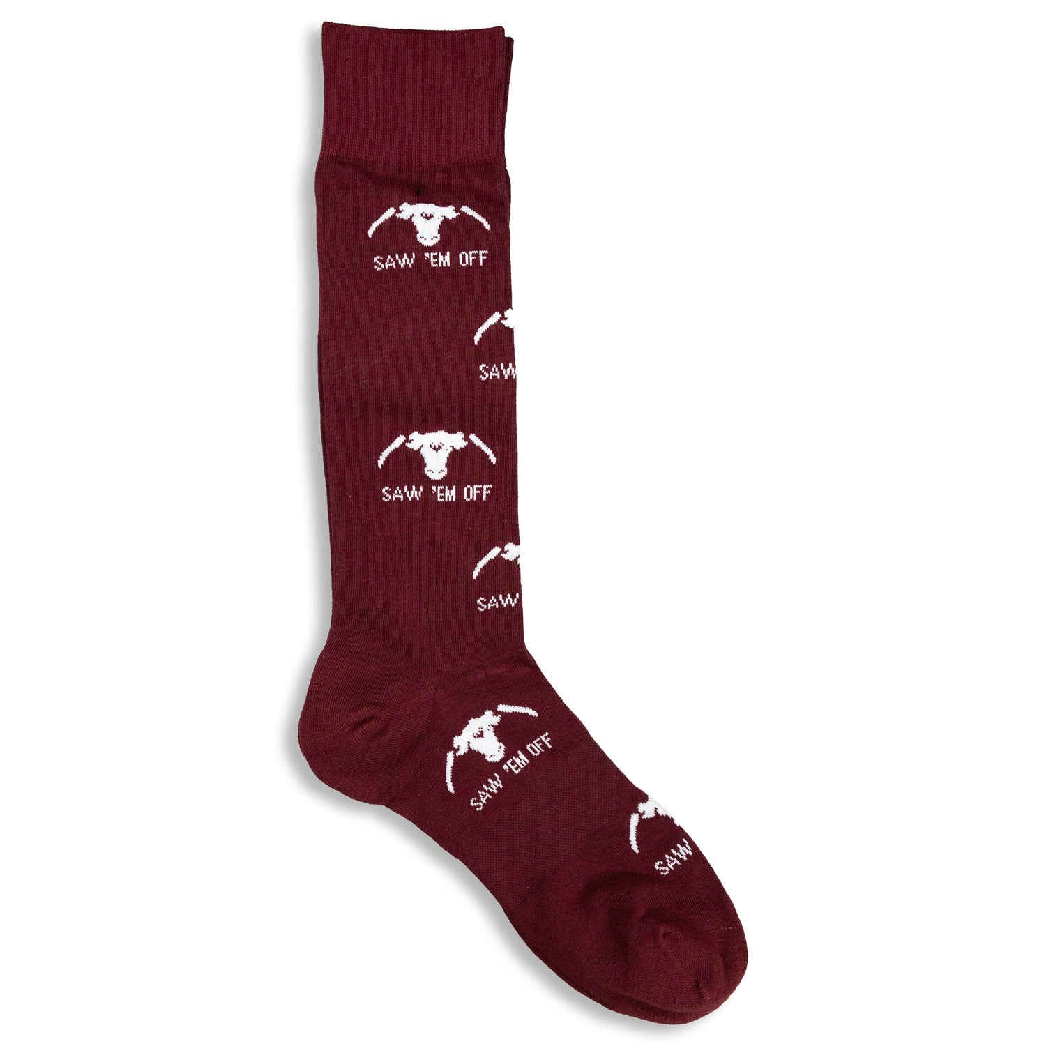 Saw 'Em Off Maroon Socks