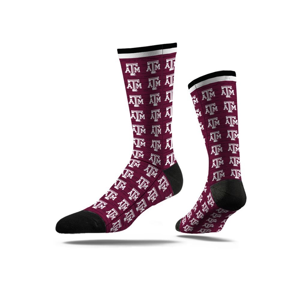 Texas A&M Maroon Step and Repeat Socks