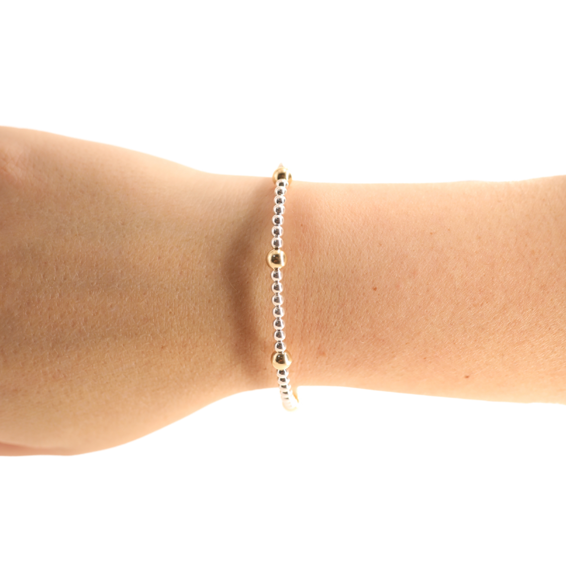 Beaded Blondes Olive Bracelet Silver w/ Gold