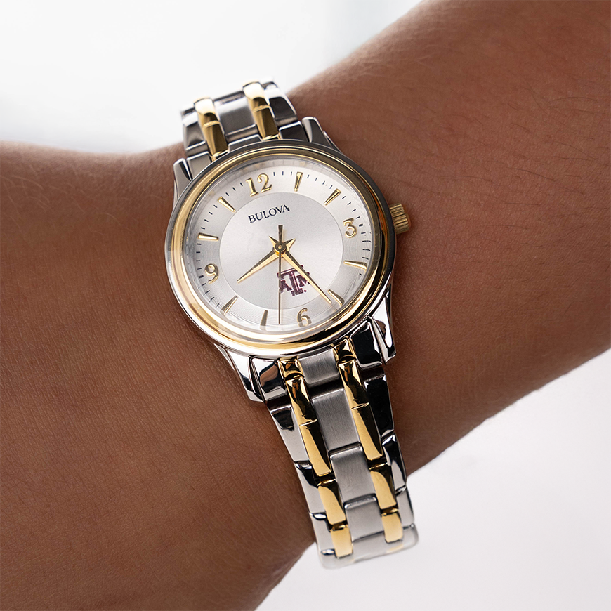 Texas A&M Bulova Two-Tone Women's Watch