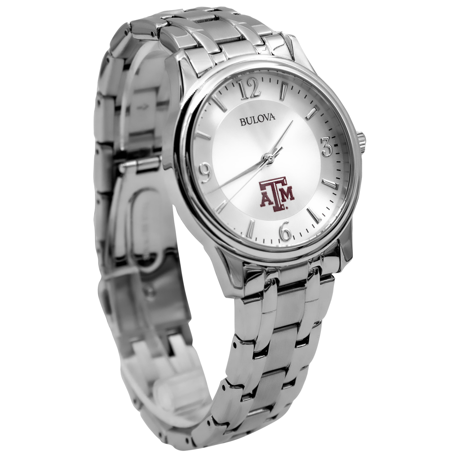Texas A&M Bulova Silver Circle Men's Watch