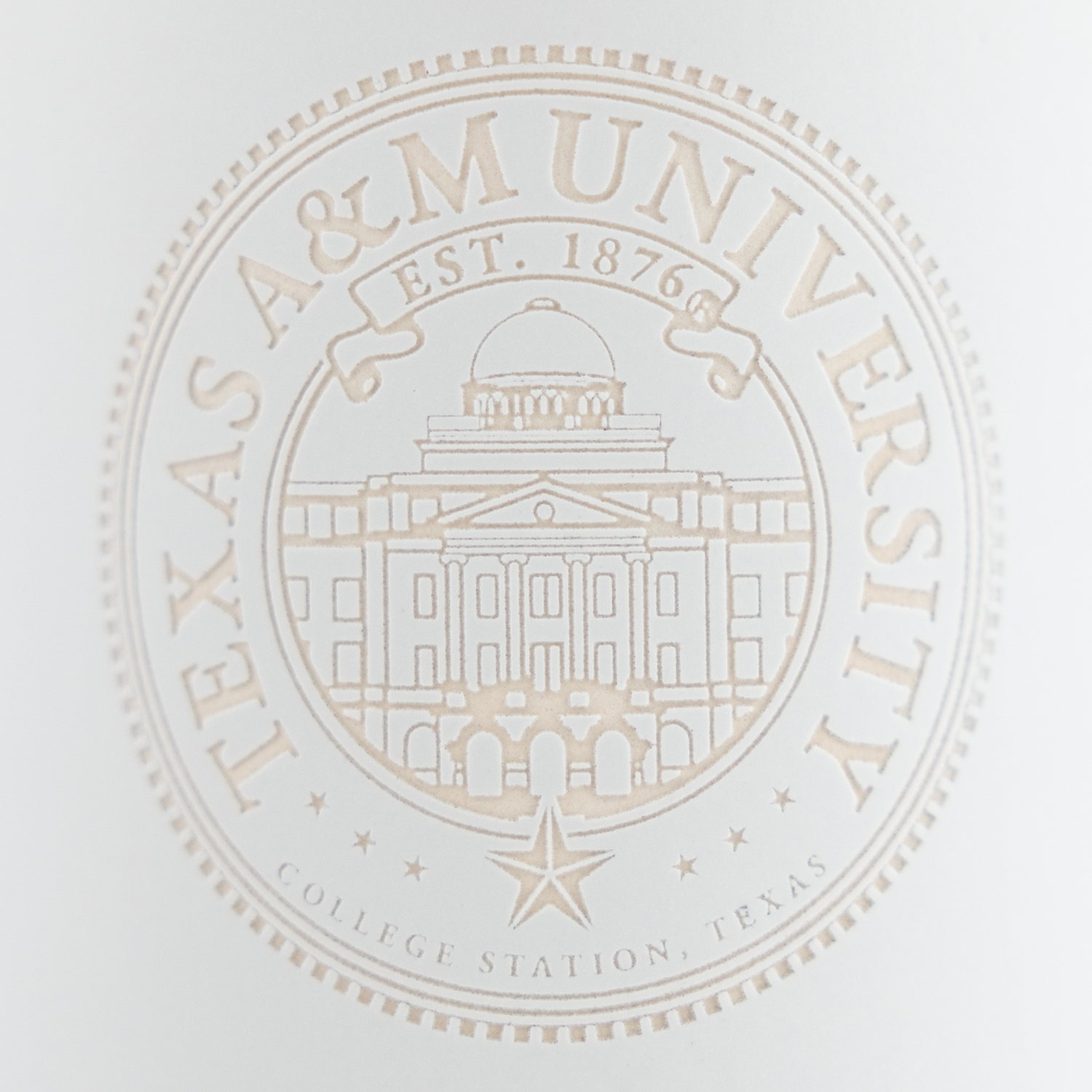 Texas A&M Academic Seal White Coffee Mug 14oz